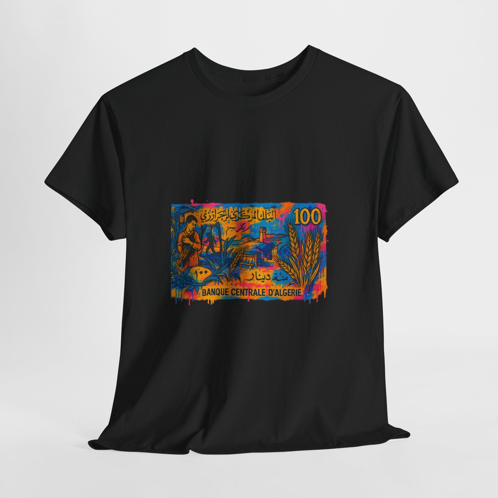 T-shirt Billet 100 Dinars Algériens – Illustrations de M’hamed Issiakhem (1964 & 1970)