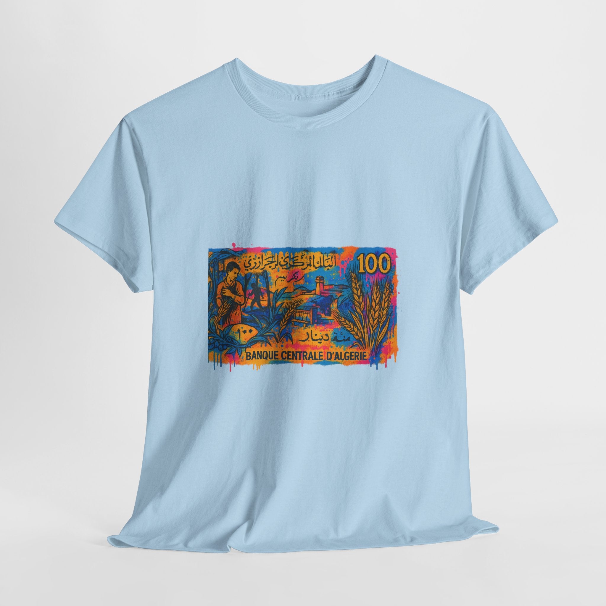 T-shirt Billet 100 Dinars Algériens – Illustrations de M’hamed Issiakhem (1964 & 1970)