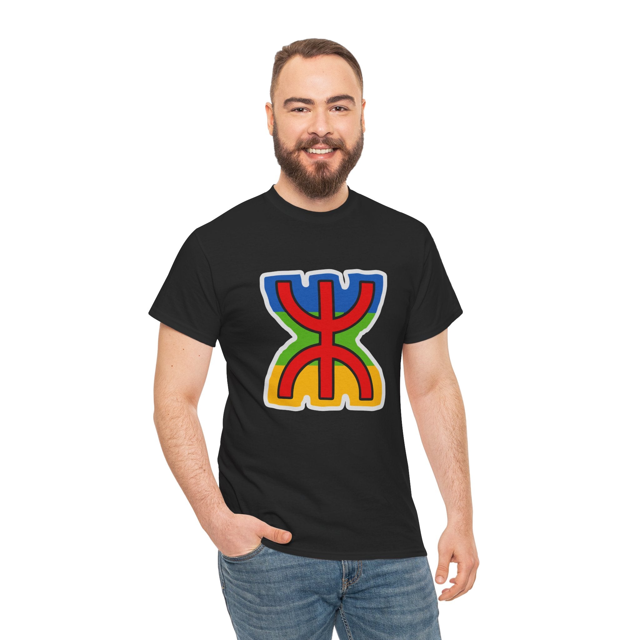 T-shirt Amazigh ⵣ aux couleurs du drapeau berbère – Streetwear Kabyle Unisexe