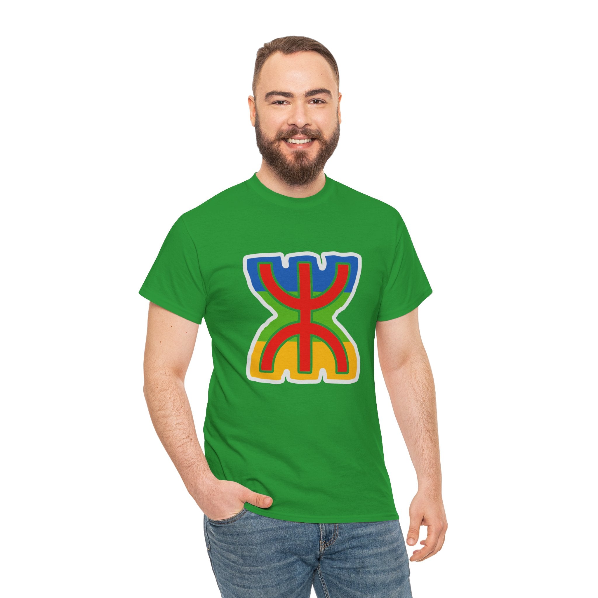 T-shirt Amazigh ⵣ aux couleurs du drapeau berbère – Streetwear Kabyle Unisexe