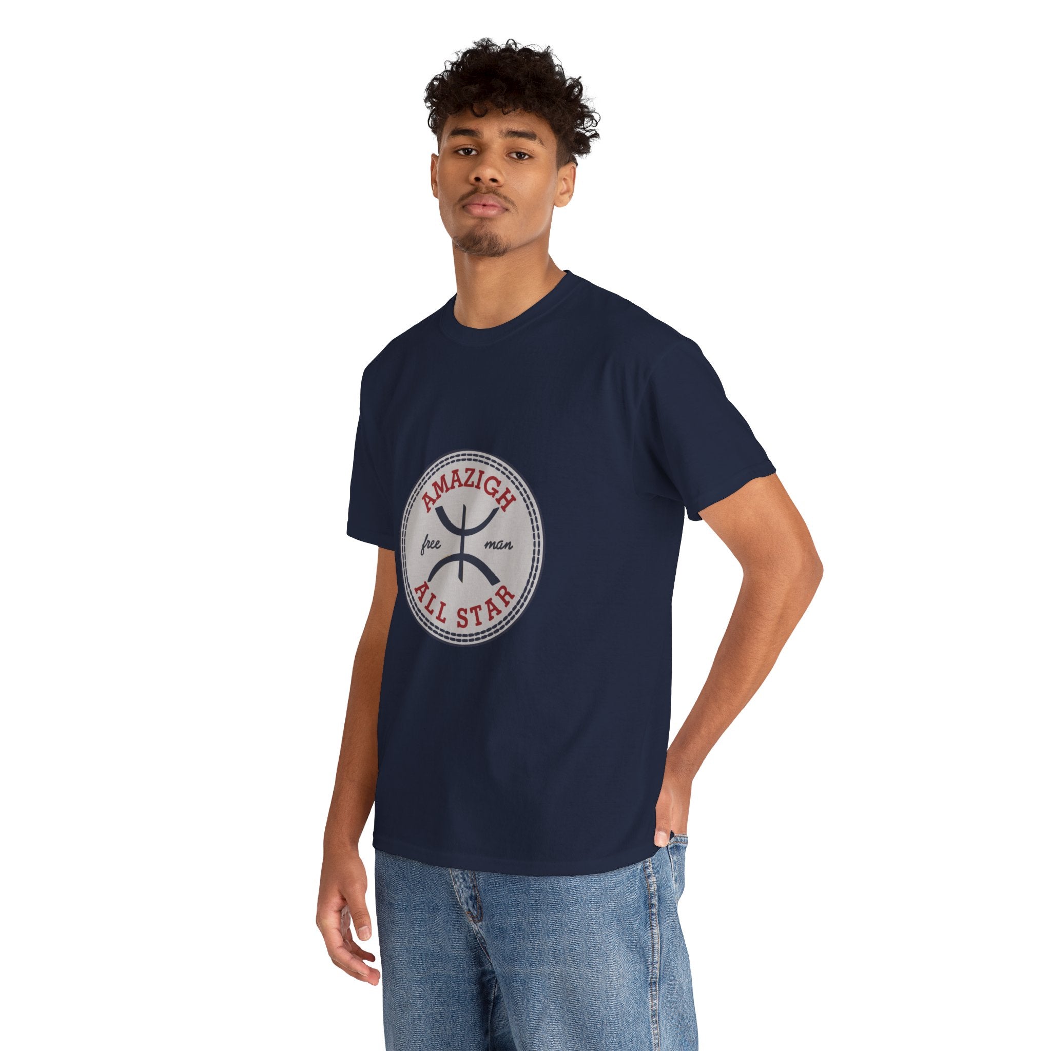 Amazigh All Star Unisex Heavy Cotton Tee, Casual Wear, Unique Graphic T-Shirt, Gift for Friends, Everyday Style, Festival Apparel
