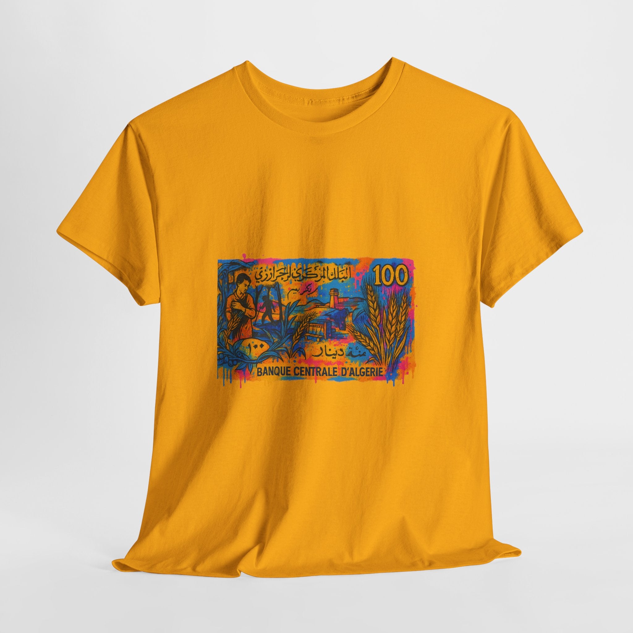T-shirt Billet 100 Dinars Algériens – Illustrations de M’hamed Issiakhem (1964 & 1970)