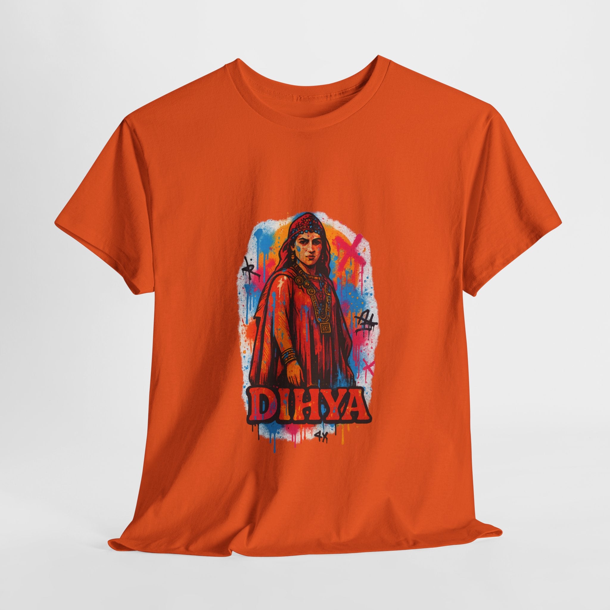 T-shirt Dihya – La Reine Guerrière Amazighe en Style Graffiti Street Art