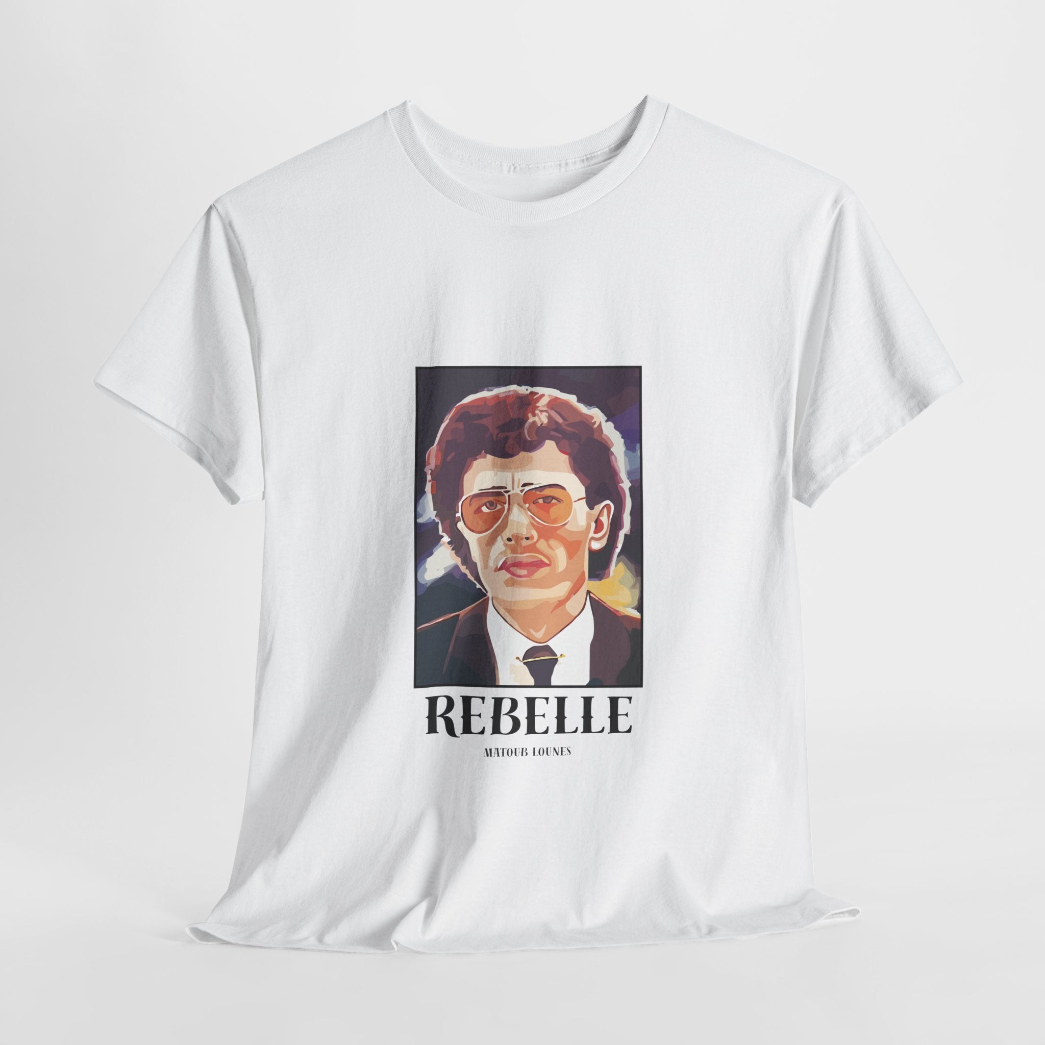 T-shirt Matoub Lounes Pop Art – “Rebelle” – Icône Berbère