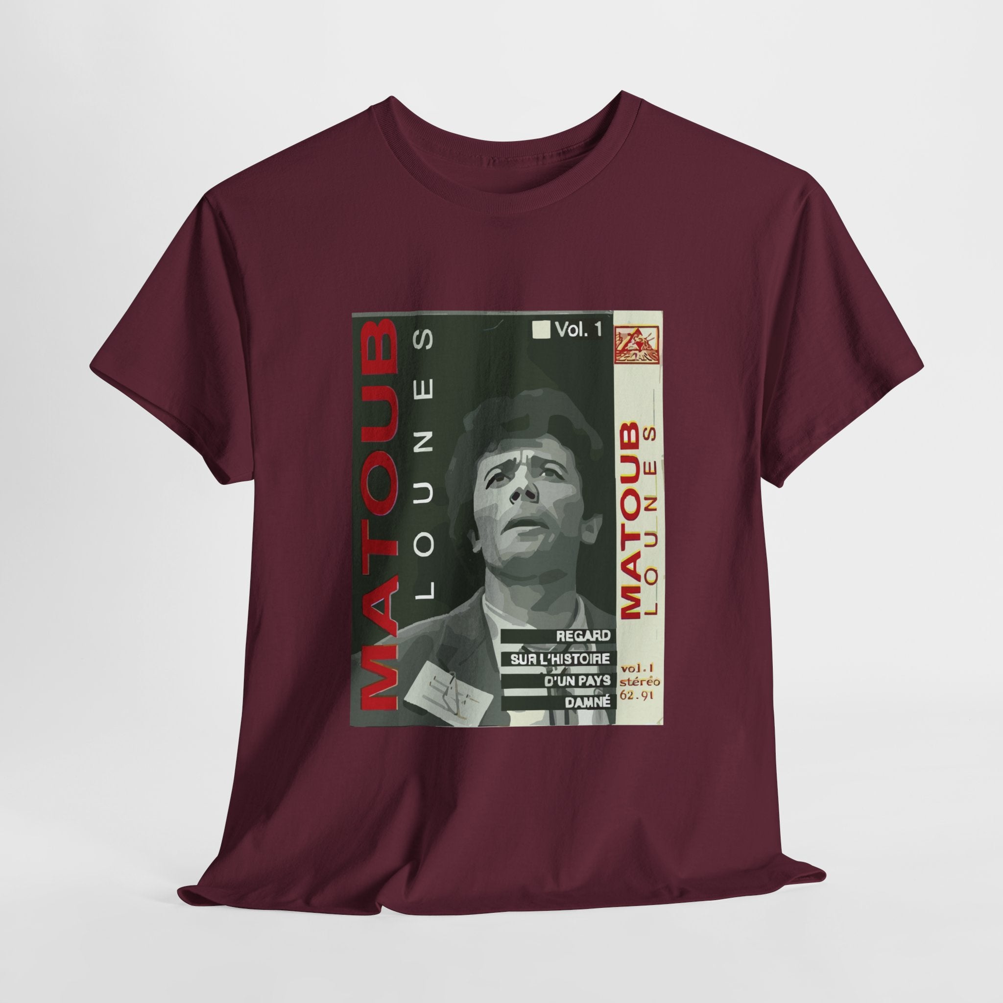 T-shirt Matoub Lounes – Album “Regard sur l’histoire d’un pays damné” – Icône Berbère