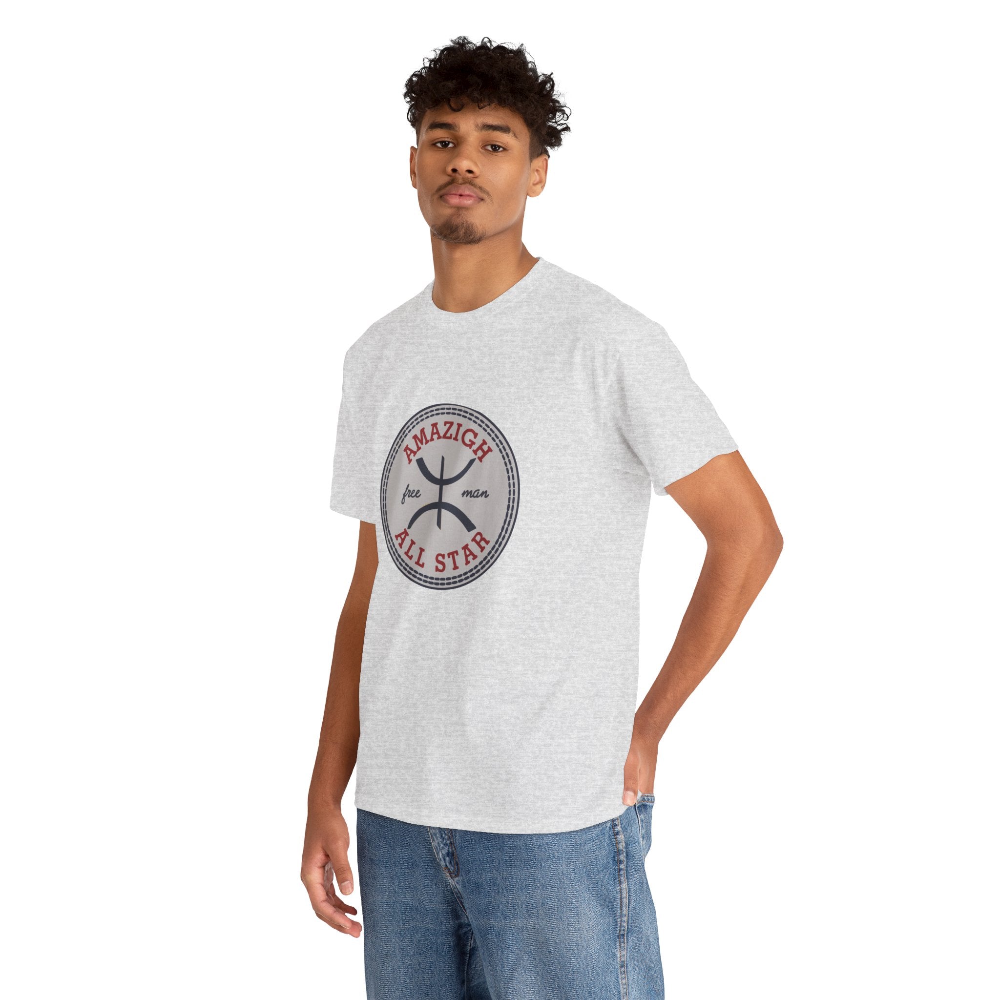 Amazigh All Star Unisex Heavy Cotton Tee, Casual Wear, Unique Graphic T-Shirt, Gift for Friends, Everyday Style, Festival Apparel