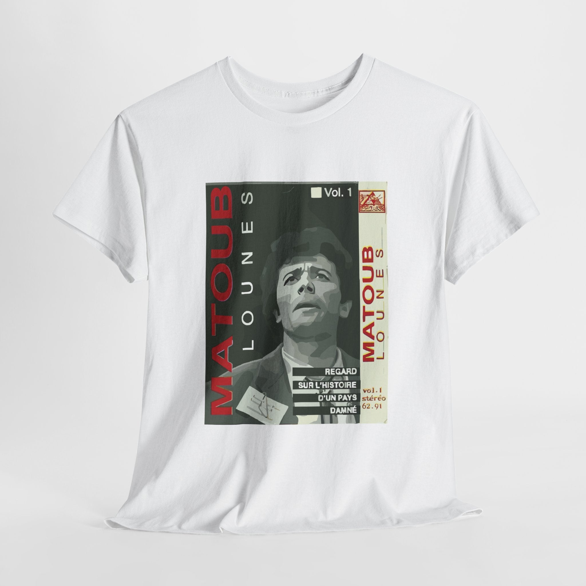 T-shirt Matoub Lounes – Album “Regard sur l’histoire d’un pays damné” – Icône Berbère