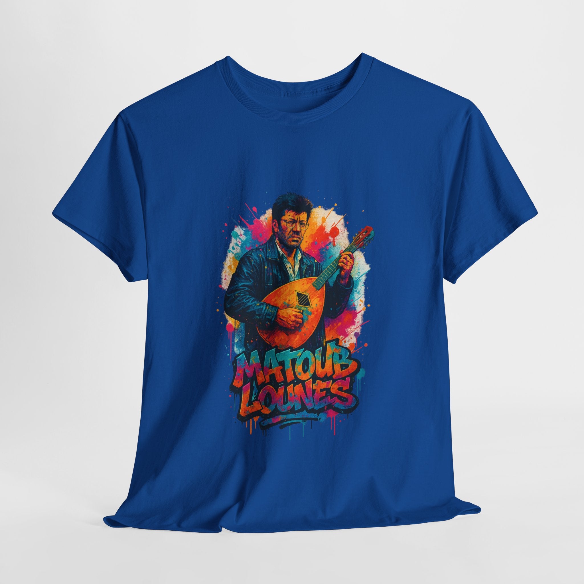 T-shirt Matoub Lounès sur Scène – Portrait Graffiti avec Mandole