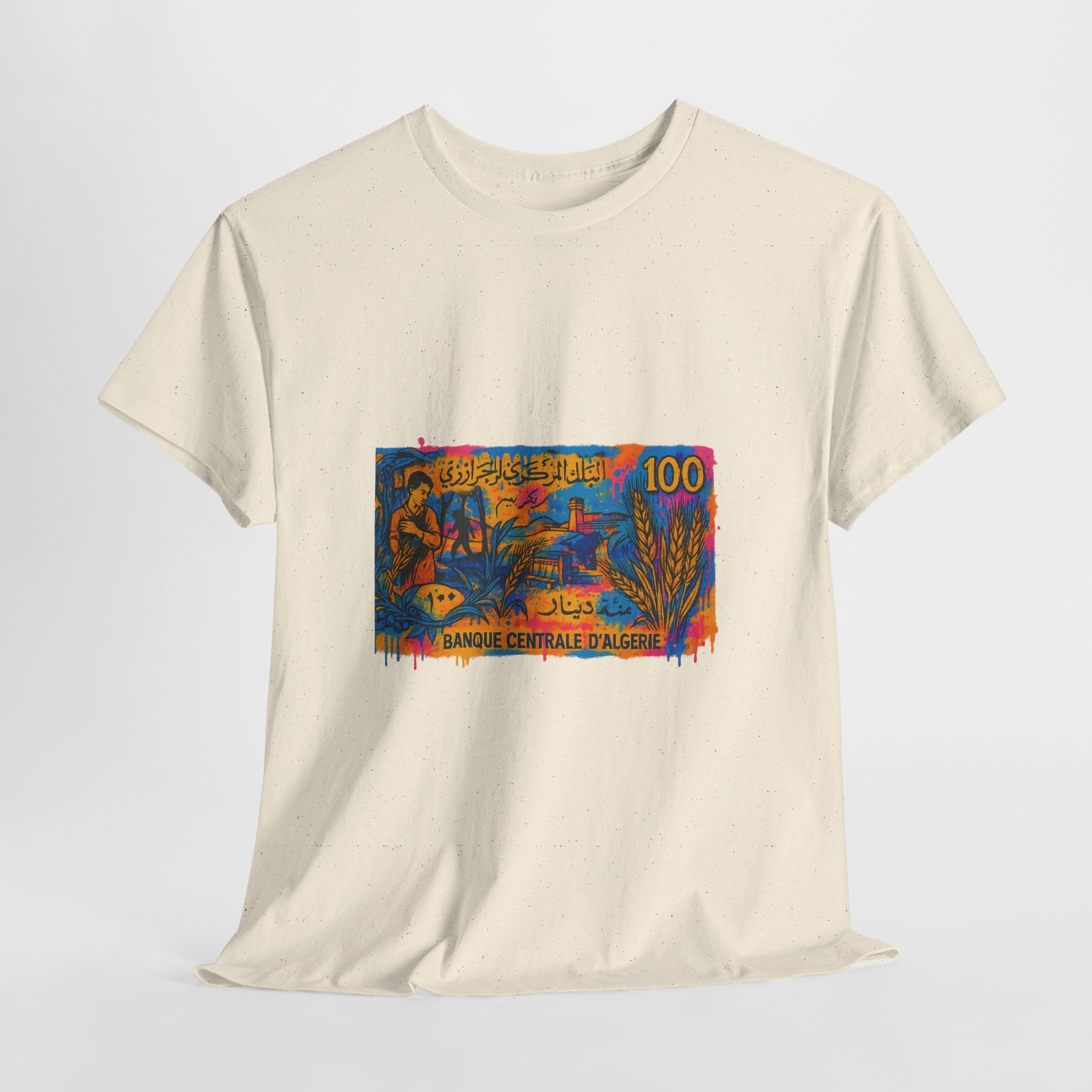 T-shirt Billet 100 Dinars Algériens – Illustrations de M’hamed Issiakhem (1964 & 1970)
