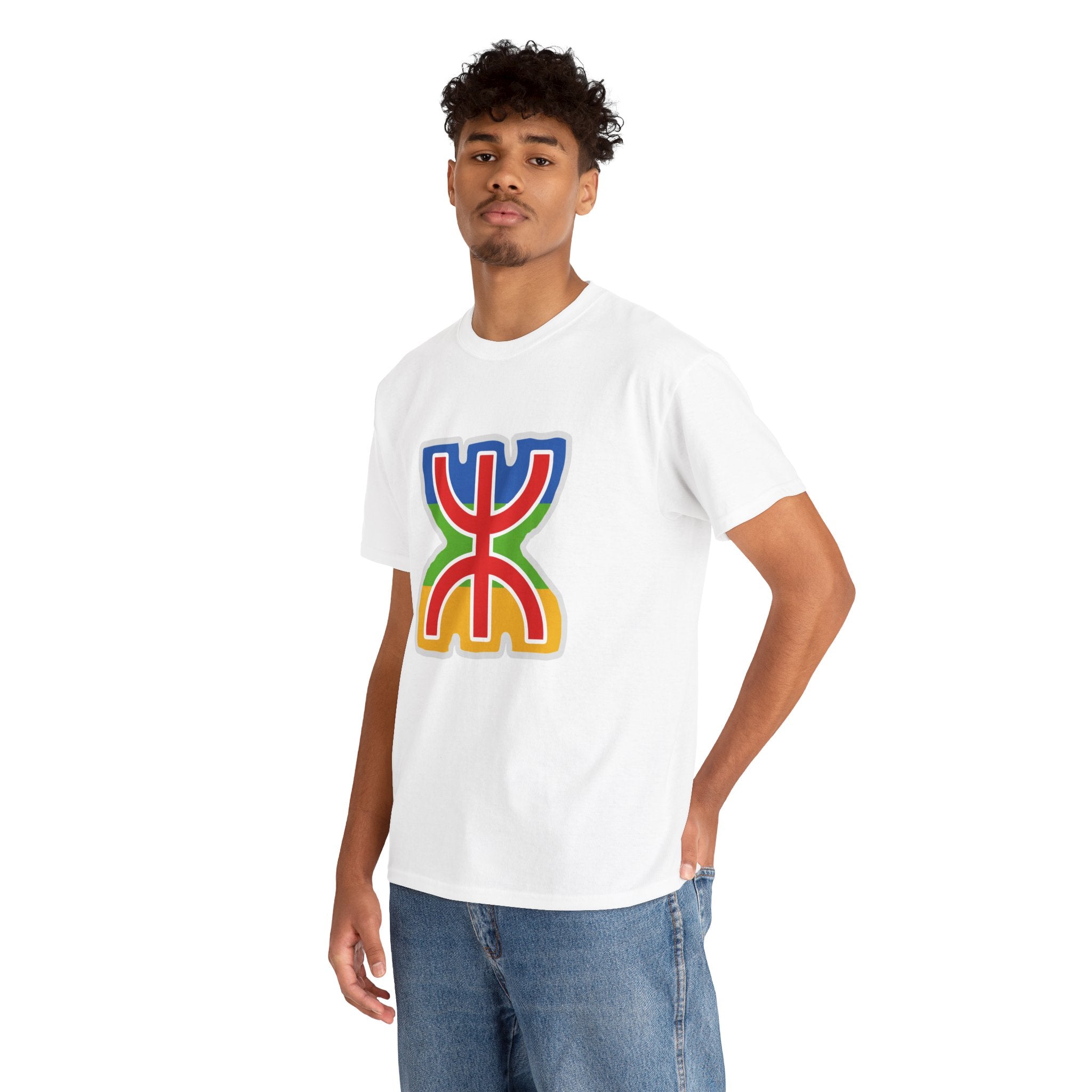 T-shirt Amazigh ⵣ aux couleurs du drapeau berbère – Streetwear Kabyle Unisexe
