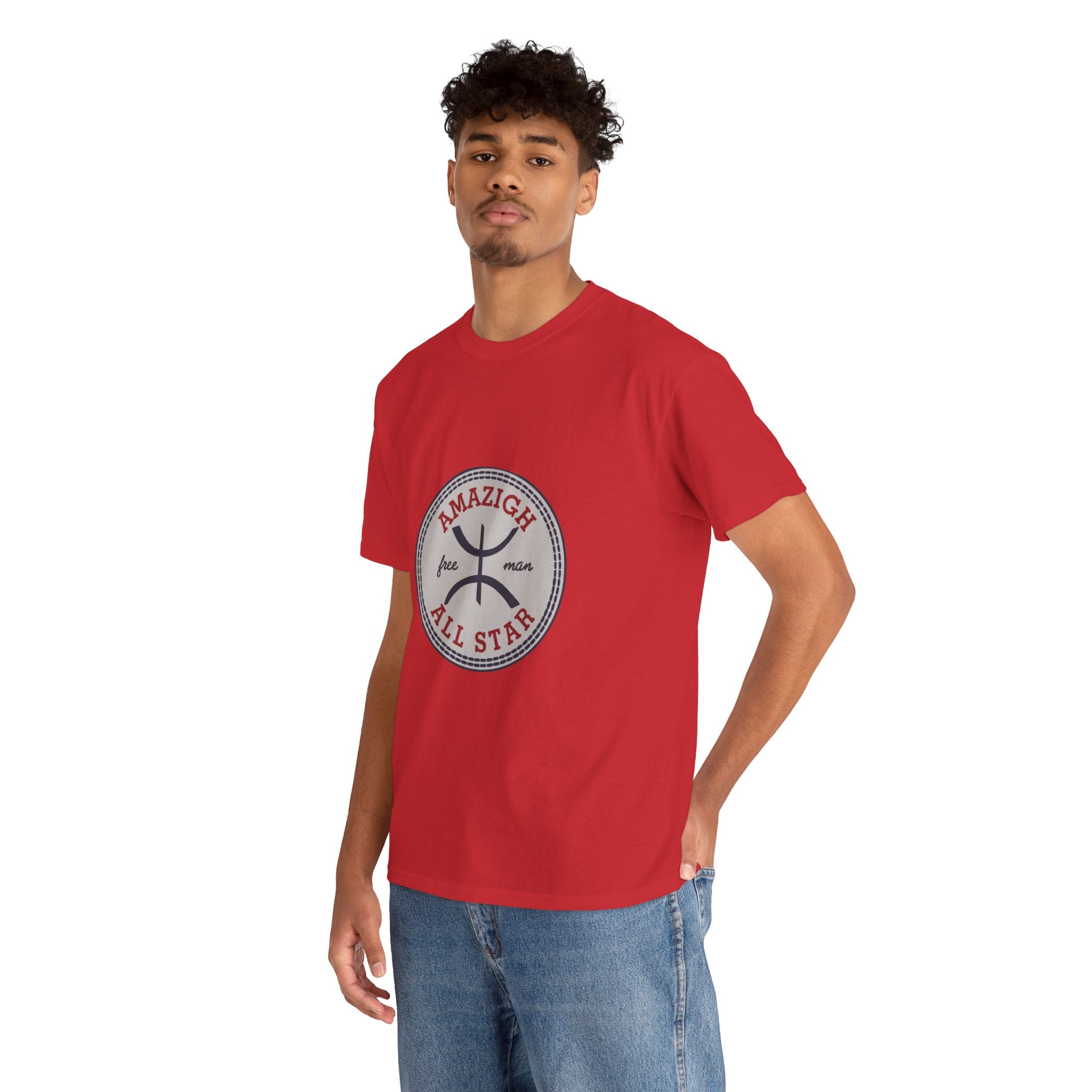 Amazigh All Star Unisex Heavy Cotton Tee, Casual Wear, Unique Graphic T-Shirt, Gift for Friends, Everyday Style, Festival Apparel