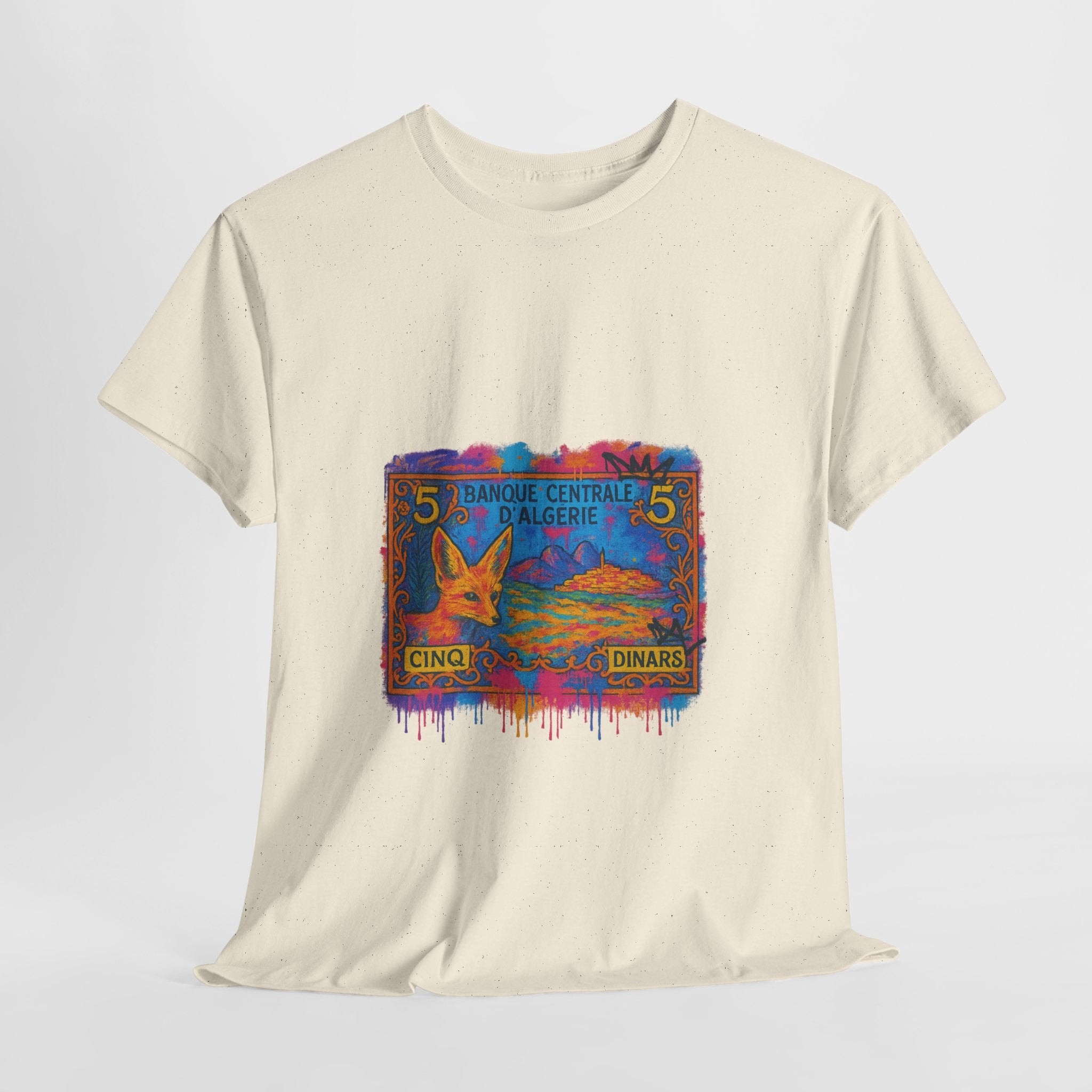T-shirt Billet 5 Dinars Algérien – Illustration de M’hamed Issiakhem | Art & Culture Algérienne