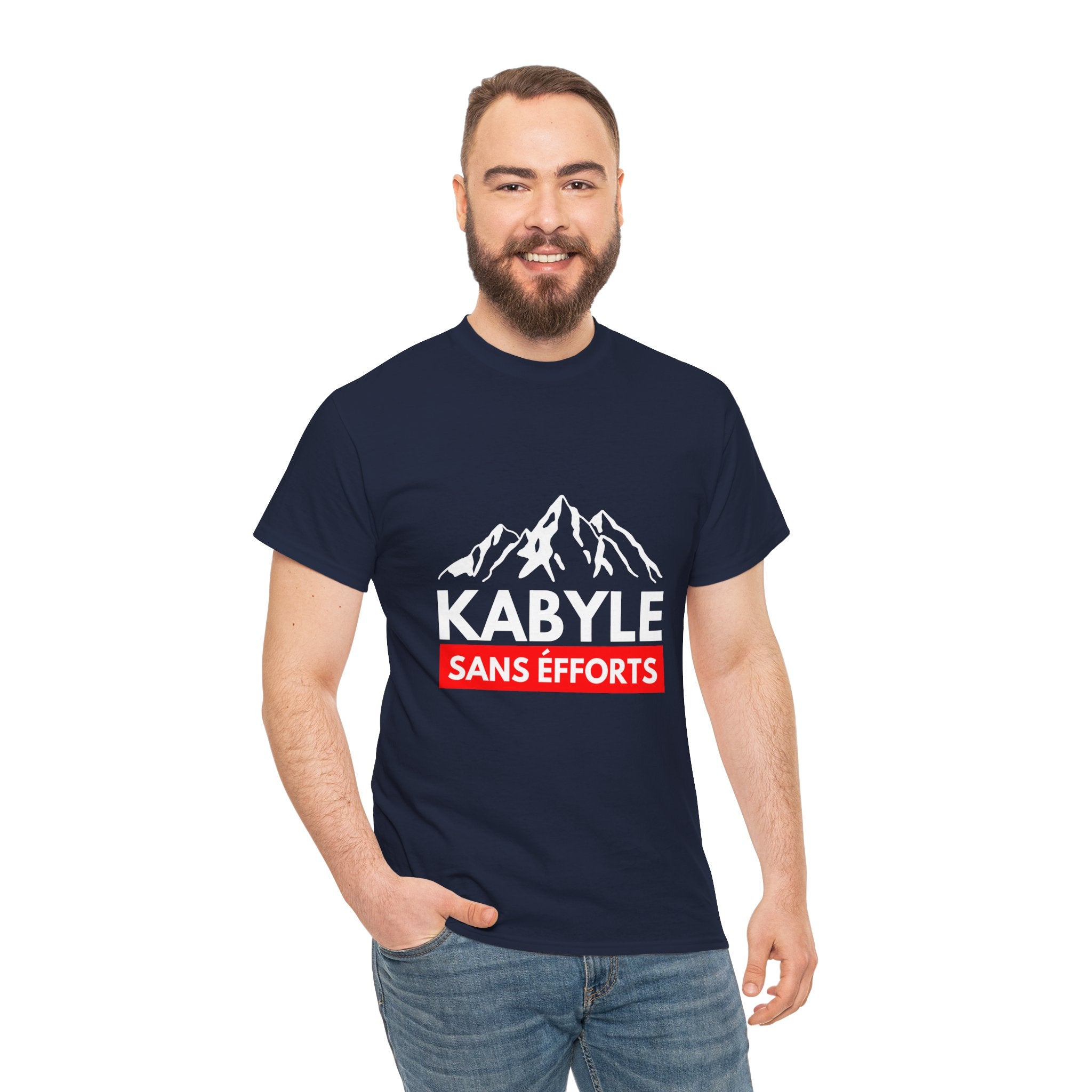 T-shirt «KABYLE SANS EFFORTS » – Fierté Amazighe, Style Décontracté