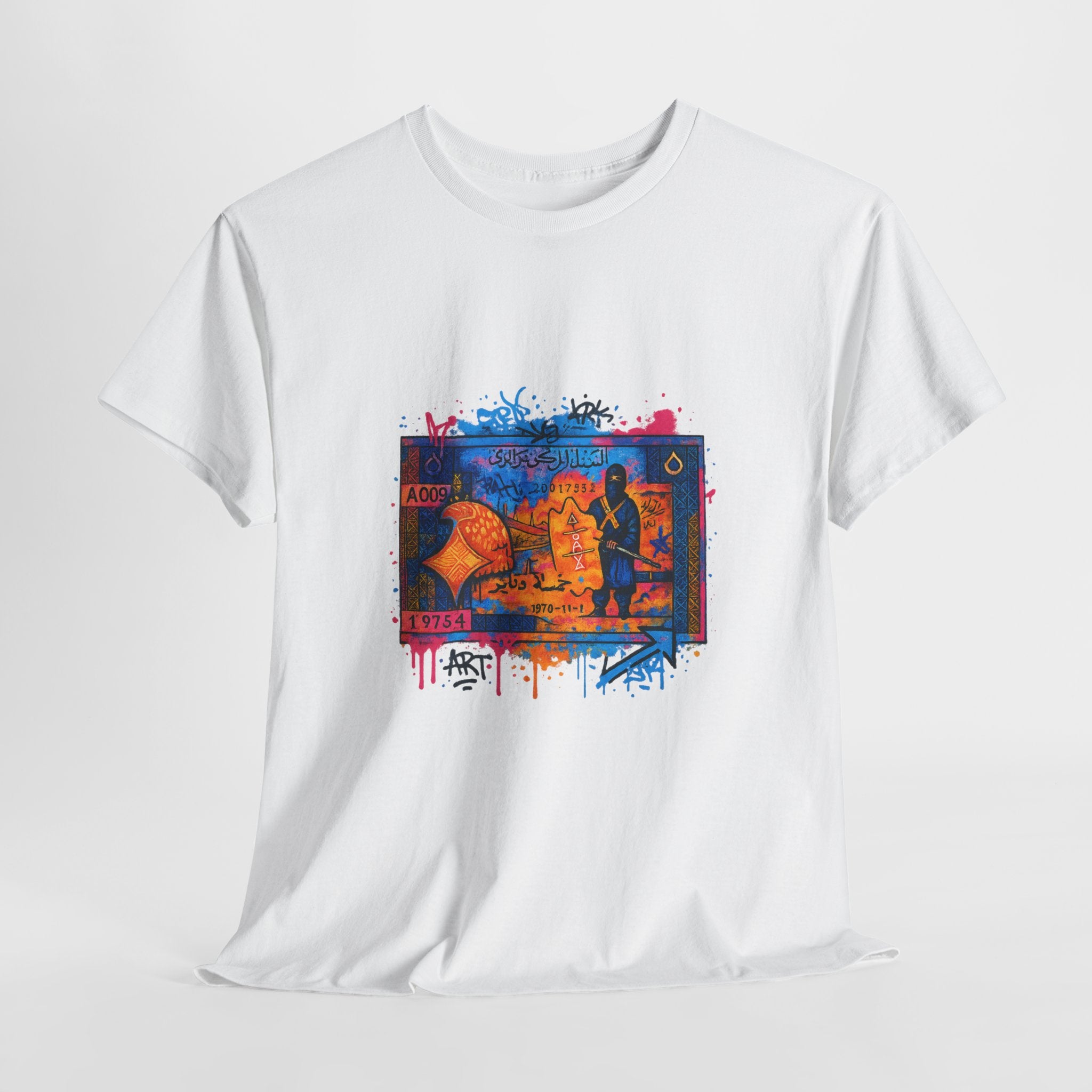 T-shirt Billet 5 Dinars Algérien – Illustrations de M’hamed Issiakhem (1964 & 1970)