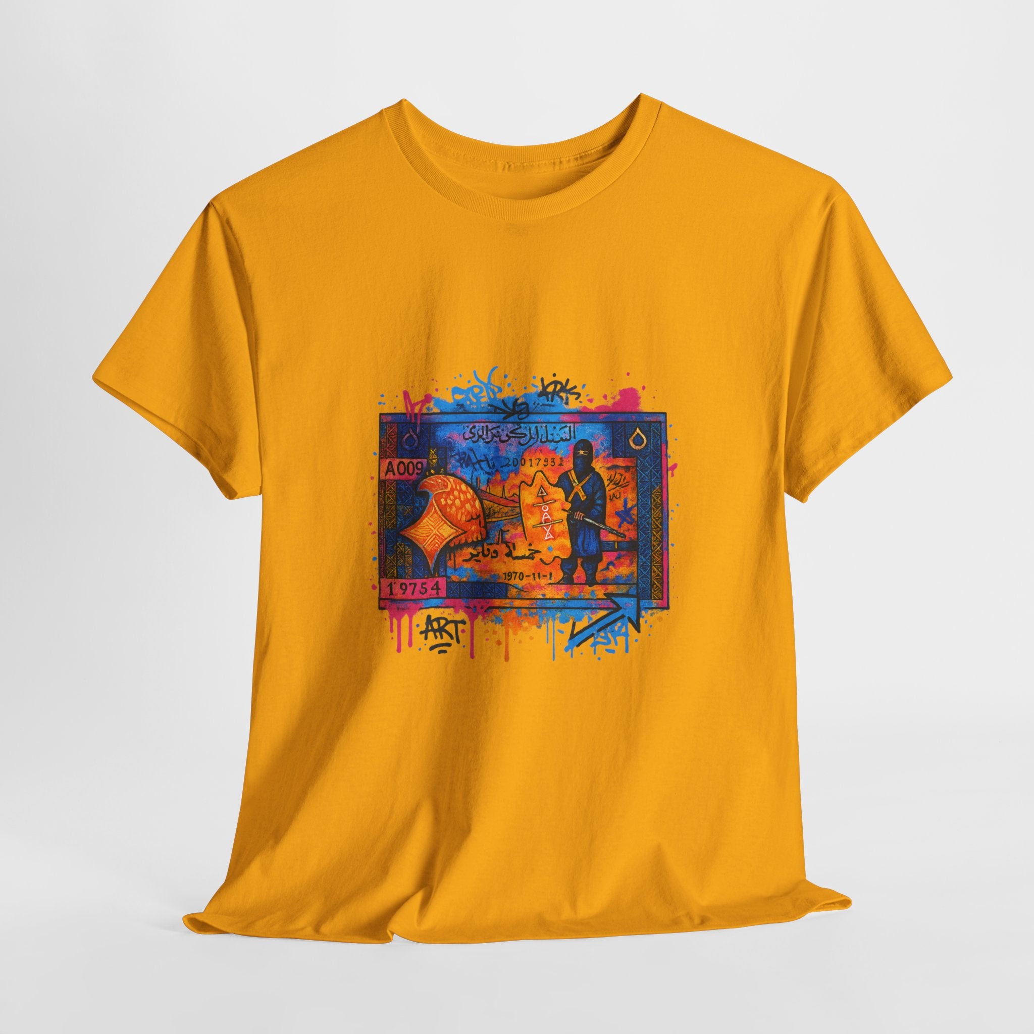 T-shirt Billet 5 Dinars Algérien – Illustrations de M’hamed Issiakhem (1964 & 1970)