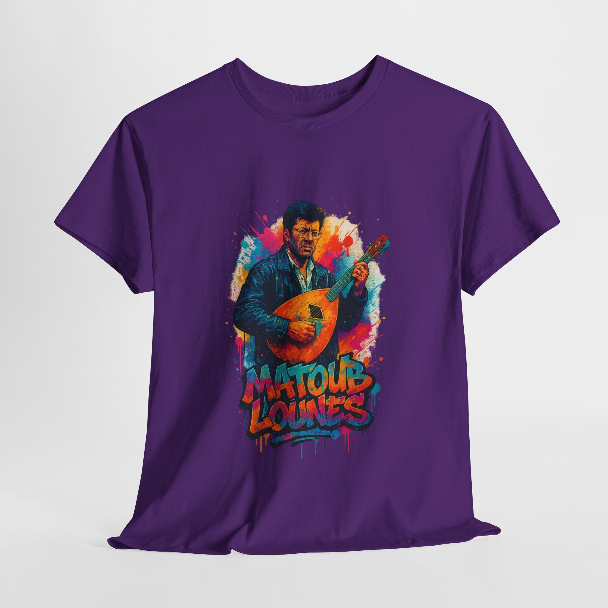 T-shirt Matoub Lounès sur Scène – Portrait Graffiti avec Mandole