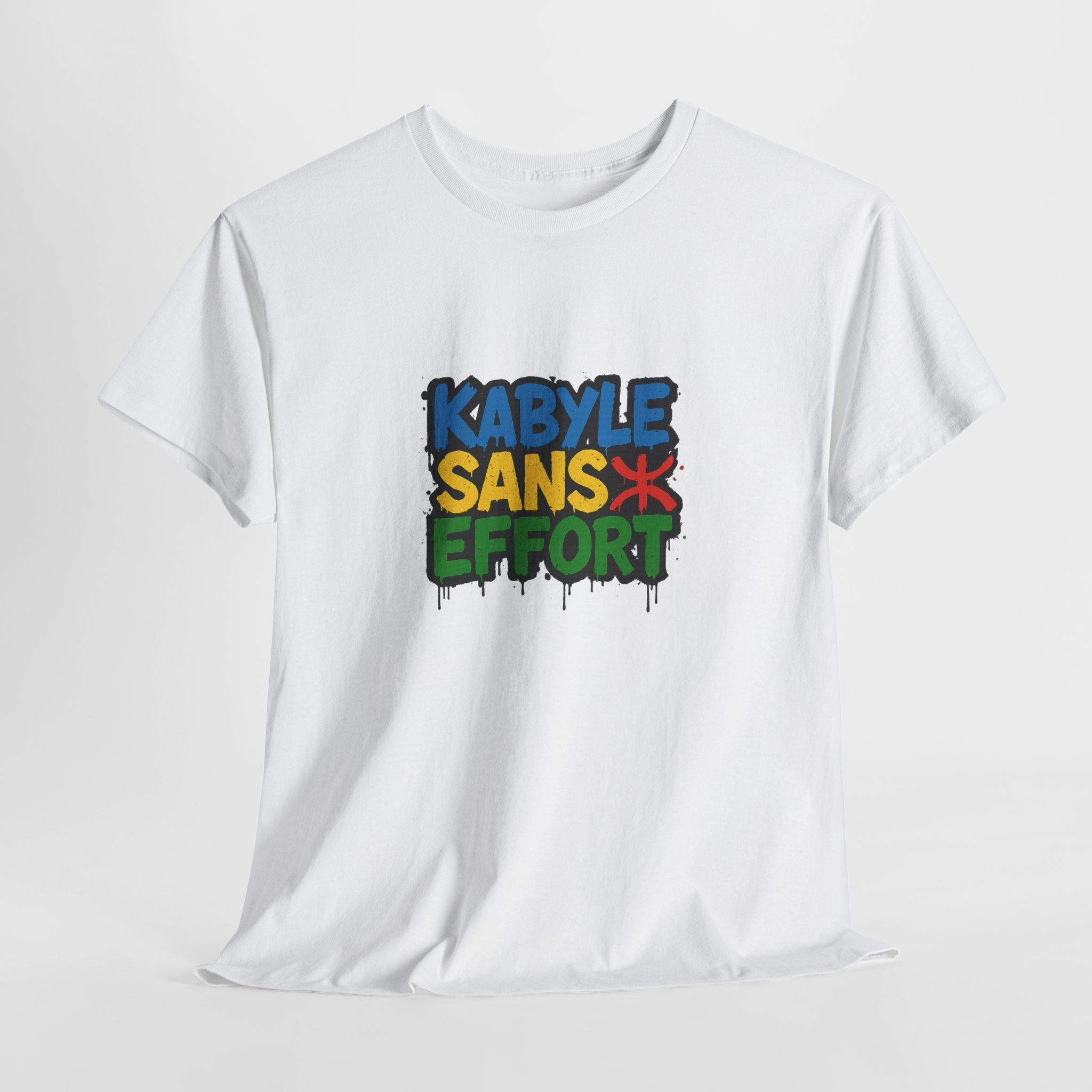 T-shirt Graffiti “Kabyle Sans Effort” – Streetwear Amazigh Identitaire