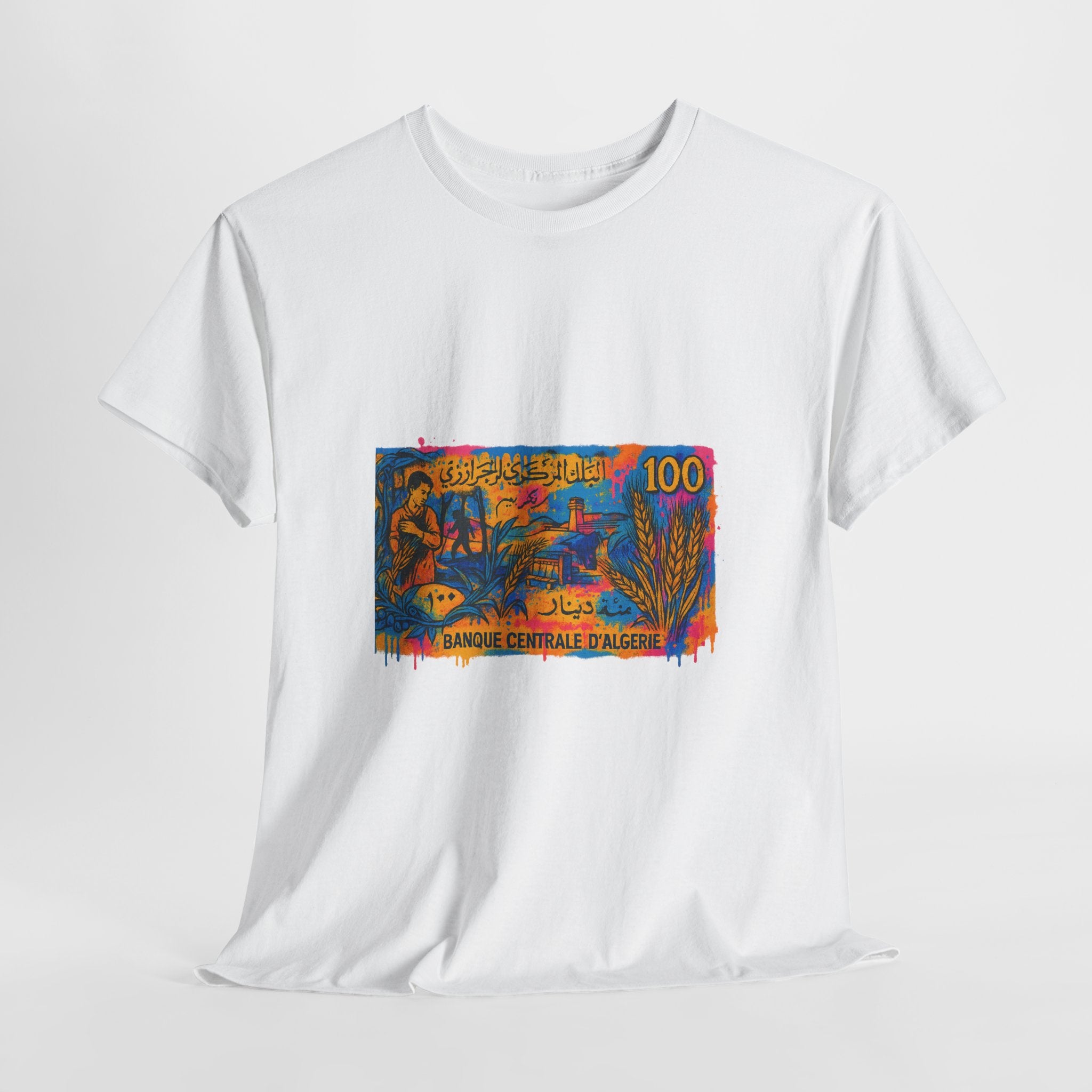 T-shirt Billet 100 Dinars Algériens – Illustrations de M’hamed Issiakhem (1964 & 1970)