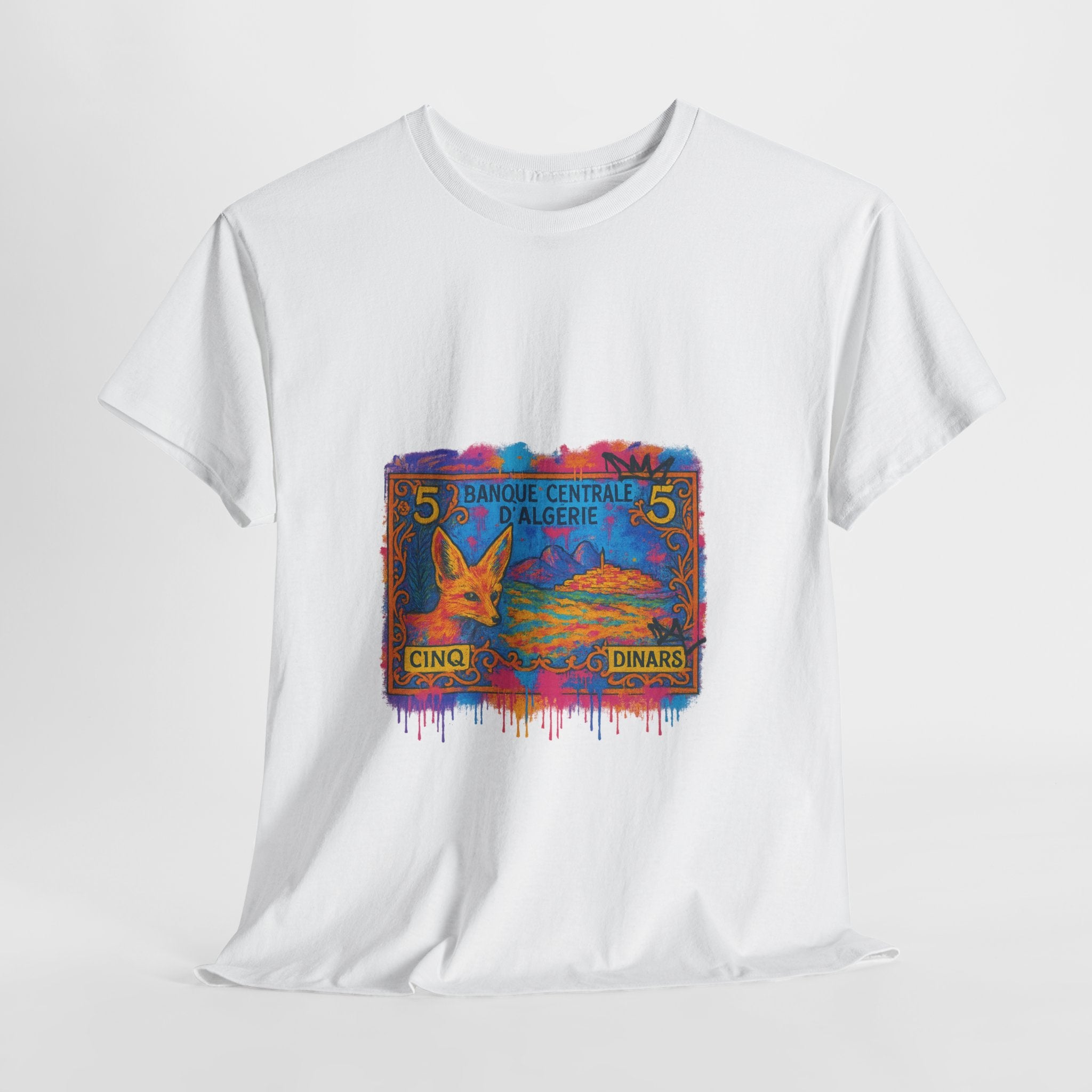 T-shirt Billet 5 Dinars Algérien – Illustration de M’hamed Issiakhem | Art & Culture Algérienne
