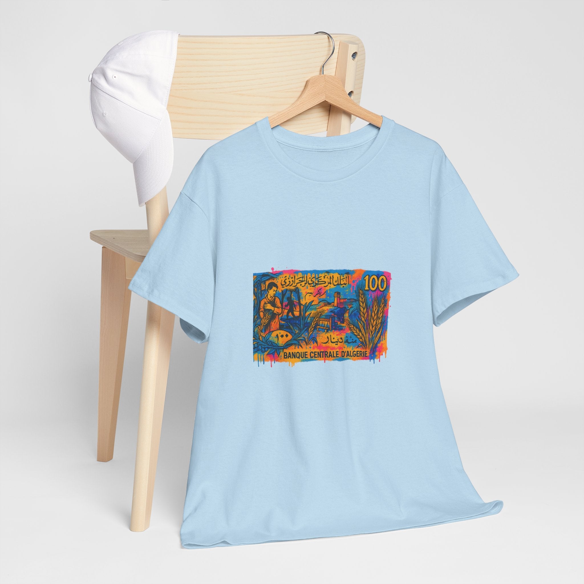 T-shirt Billet 100 Dinars Algériens – Illustrations de M’hamed Issiakhem (1964 & 1970)