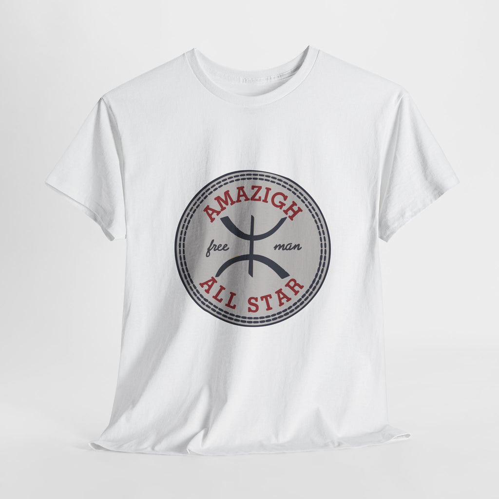 Amazigh All Star Unisex Heavy Cotton Tee, Casual Wear, Unique Graphic T-Shirt, Gift for Friends, Everyday Style, Festival Apparel