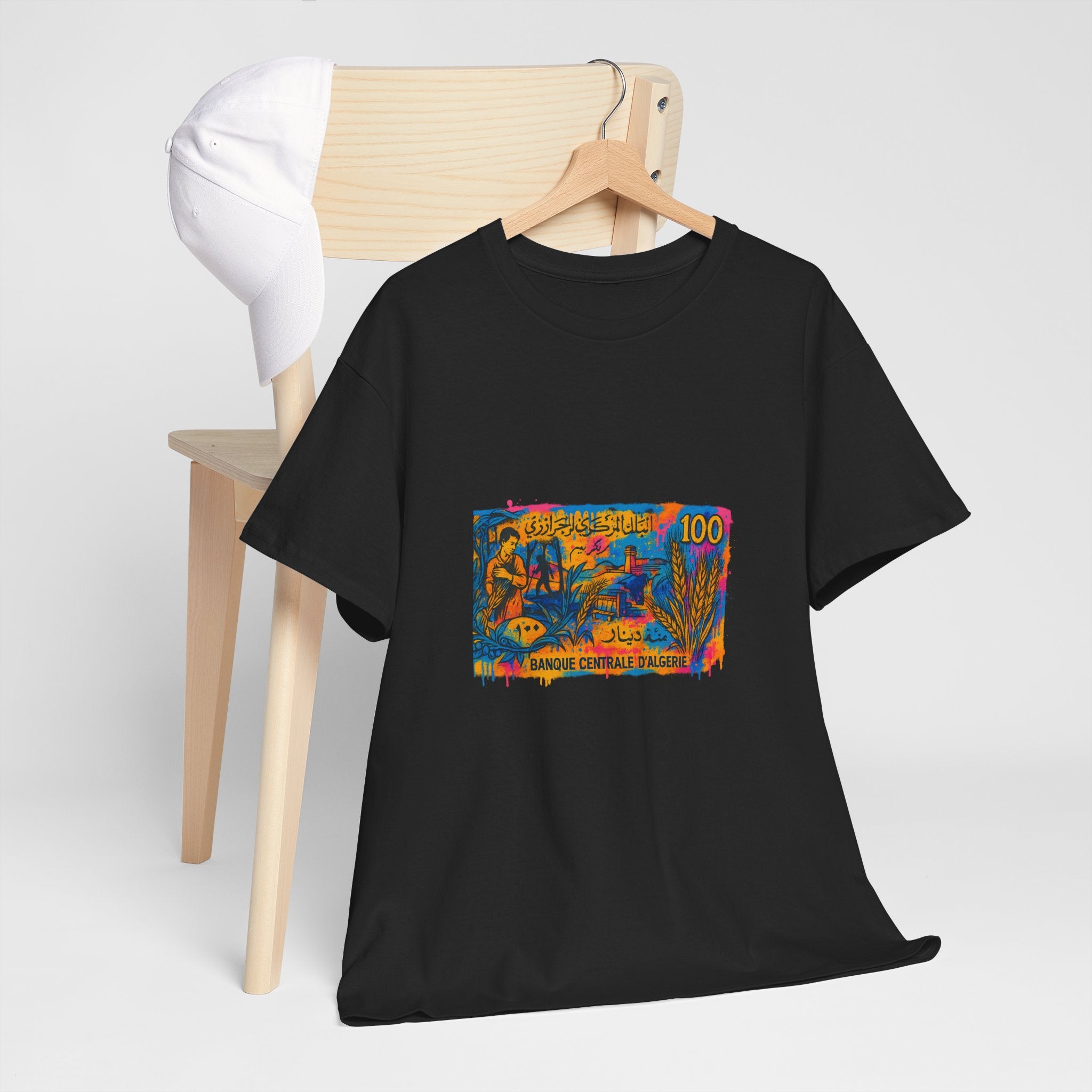 T-shirt Billet 100 Dinars Algériens – Illustrations de M’hamed Issiakhem (1964 & 1970)