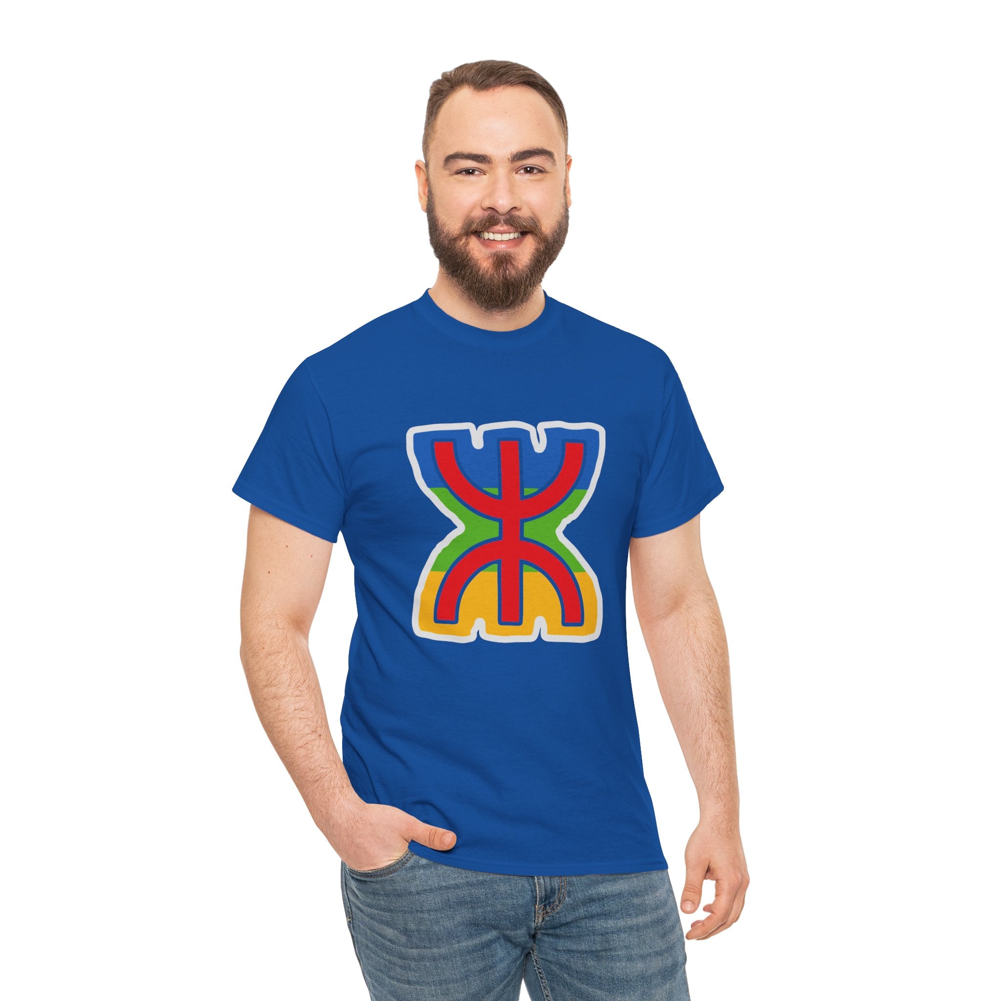 T-shirt Amazigh ⵣ aux couleurs du drapeau berbère – Streetwear Kabyle Unisexe