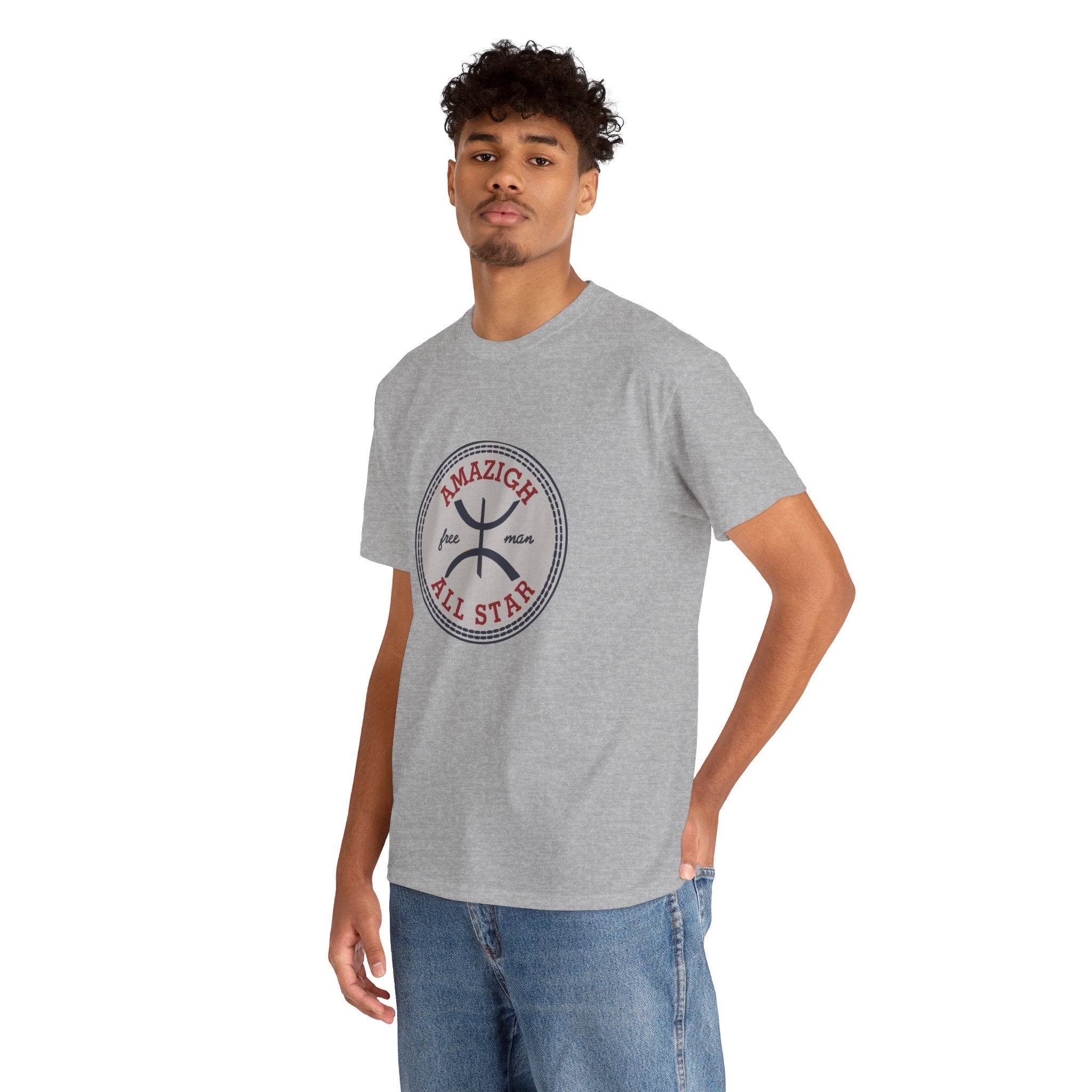 Amazigh All Star Unisex Heavy Cotton Tee, Casual Wear, Unique Graphic T-Shirt, Gift for Friends, Everyday Style, Festival Apparel