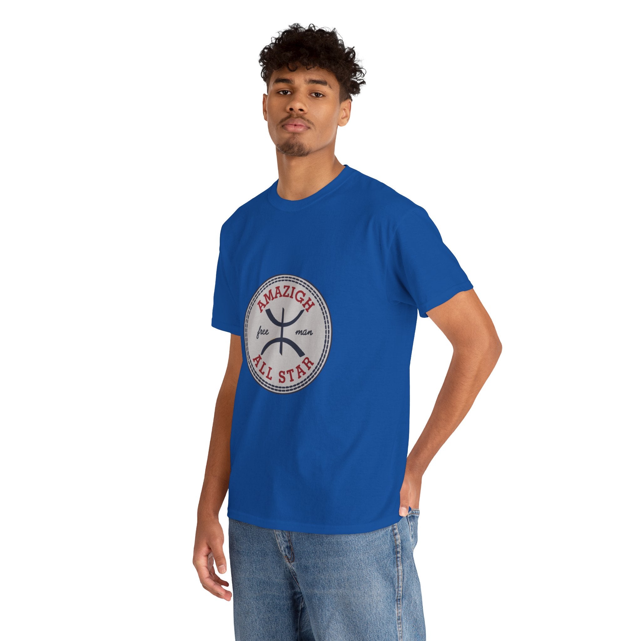 Amazigh All Star Unisex Heavy Cotton Tee, Casual Wear, Unique Graphic T-Shirt, Gift for Friends, Everyday Style, Festival Apparel