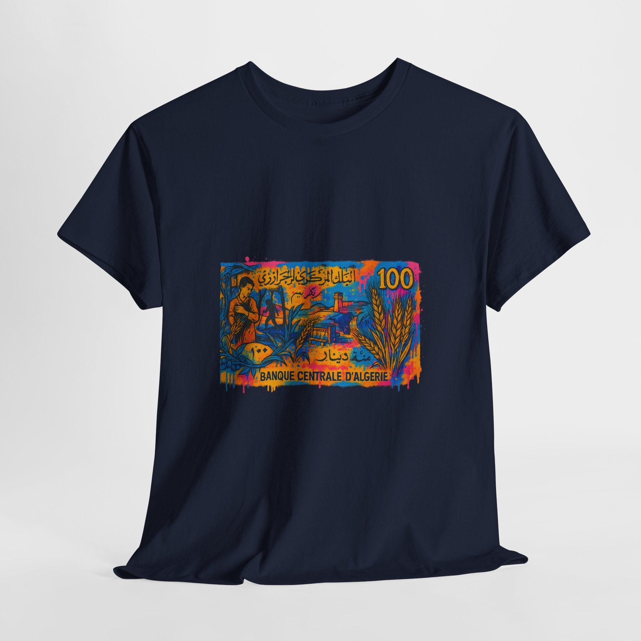 T-shirt Billet 100 Dinars Algériens – Illustrations de M’hamed Issiakhem (1964 & 1970)
