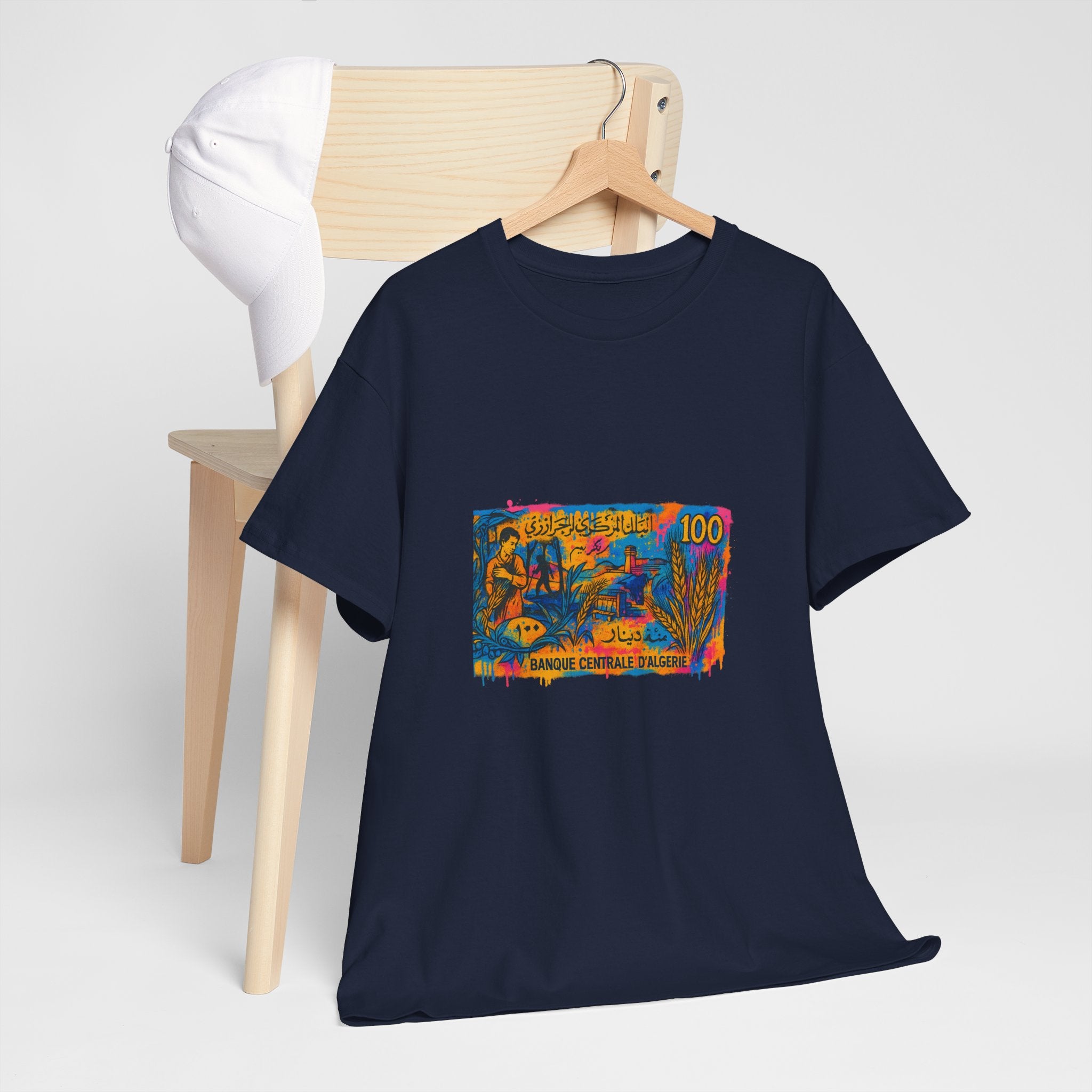 T-shirt Billet 100 Dinars Algériens – Illustrations de M’hamed Issiakhem (1964 & 1970)