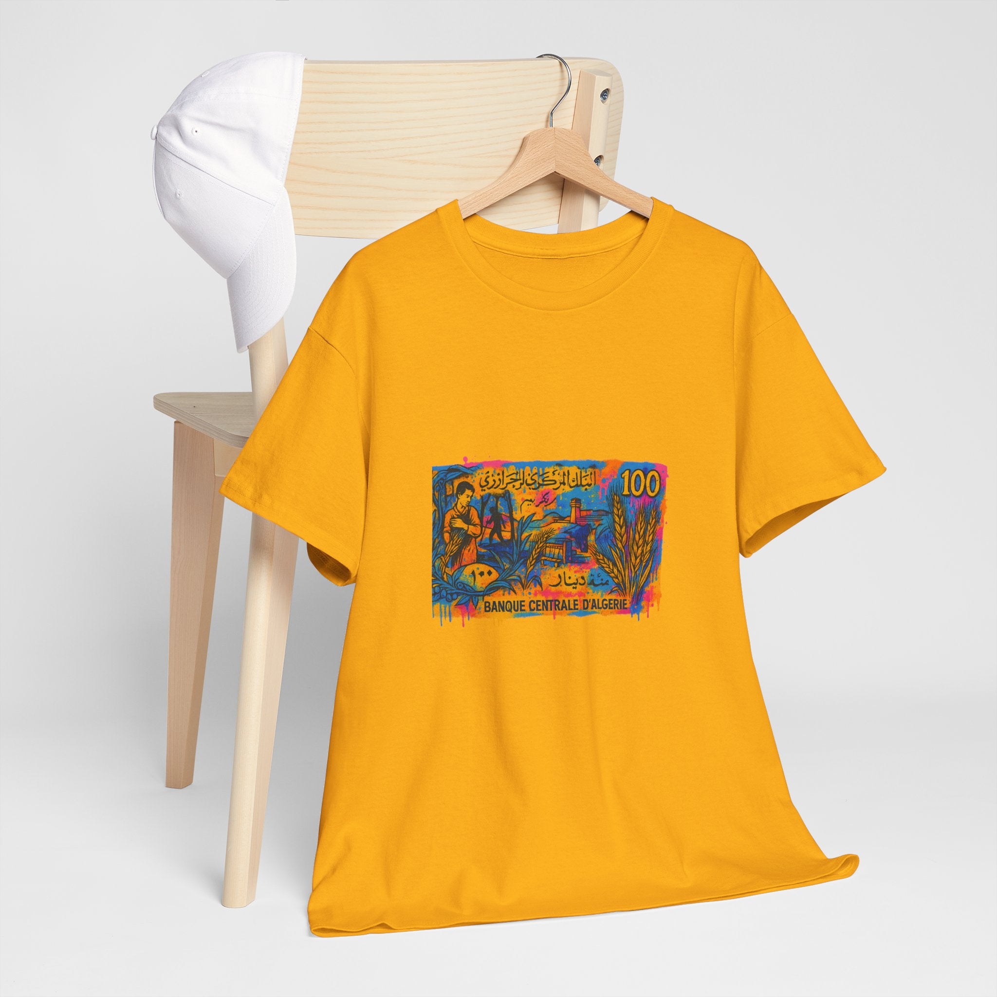 T-shirt Billet 100 Dinars Algériens – Illustrations de M’hamed Issiakhem (1964 & 1970)