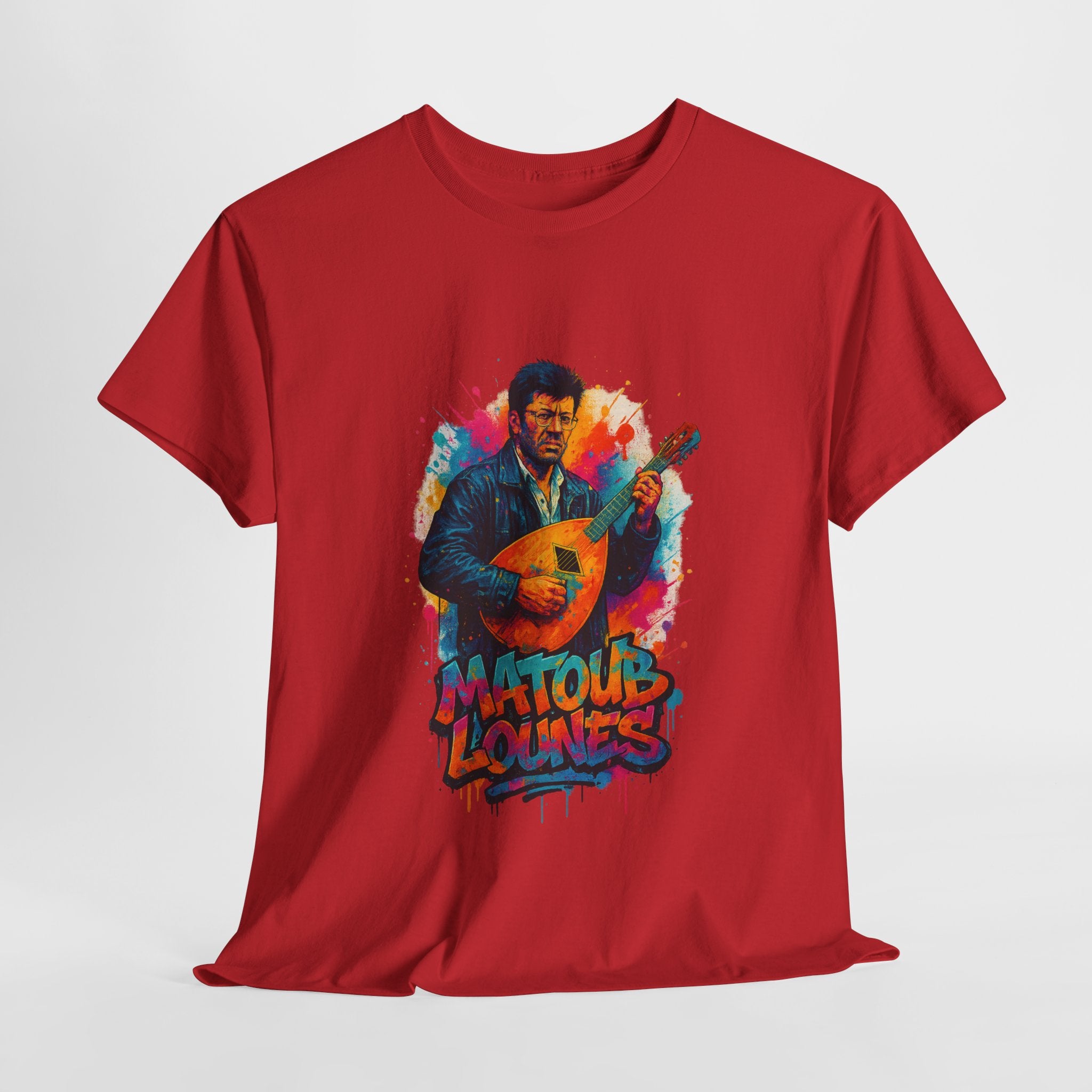 T-shirt Matoub Lounès sur Scène – Portrait Graffiti avec Mandole