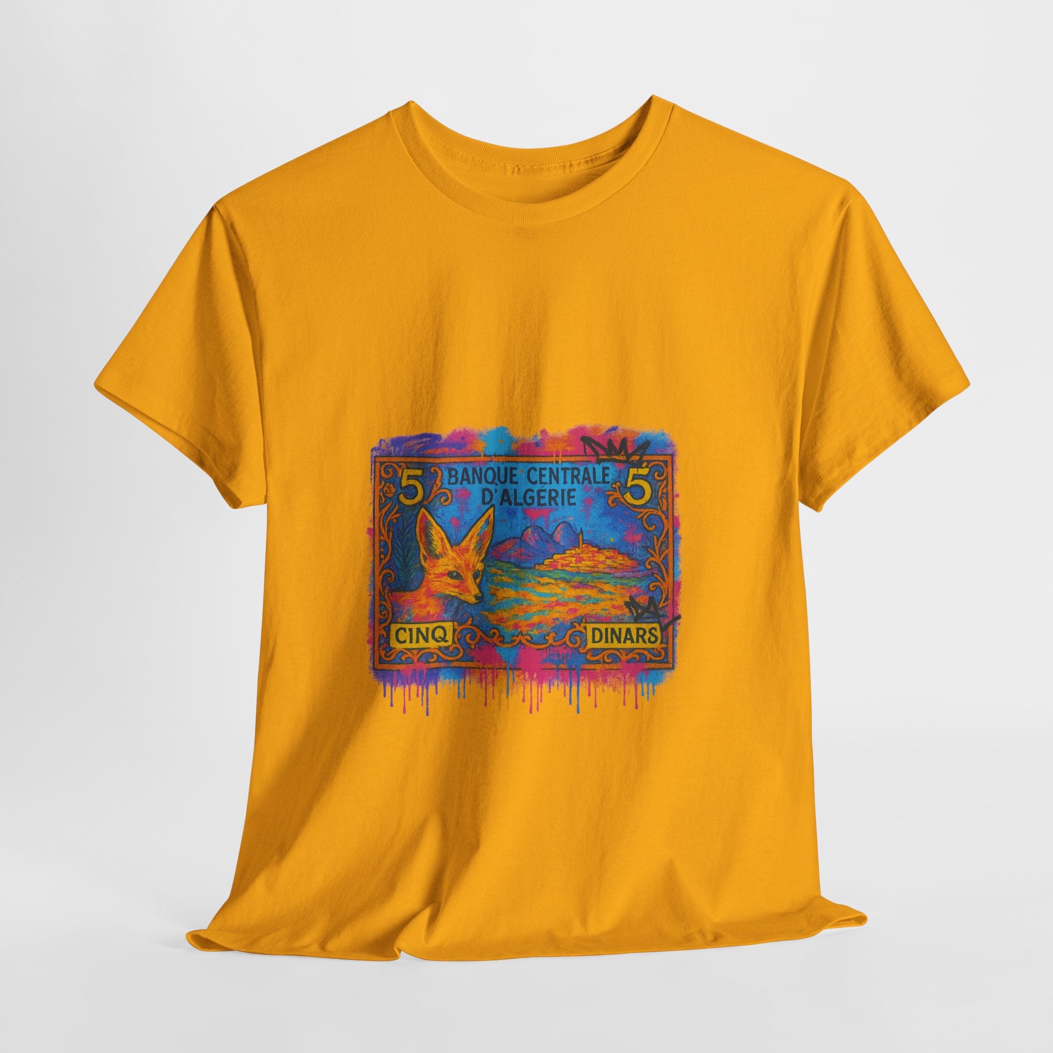 T-shirt Billet 5 Dinars Algérien – Illustration de M’hamed Issiakhem | Art & Culture Algérienne