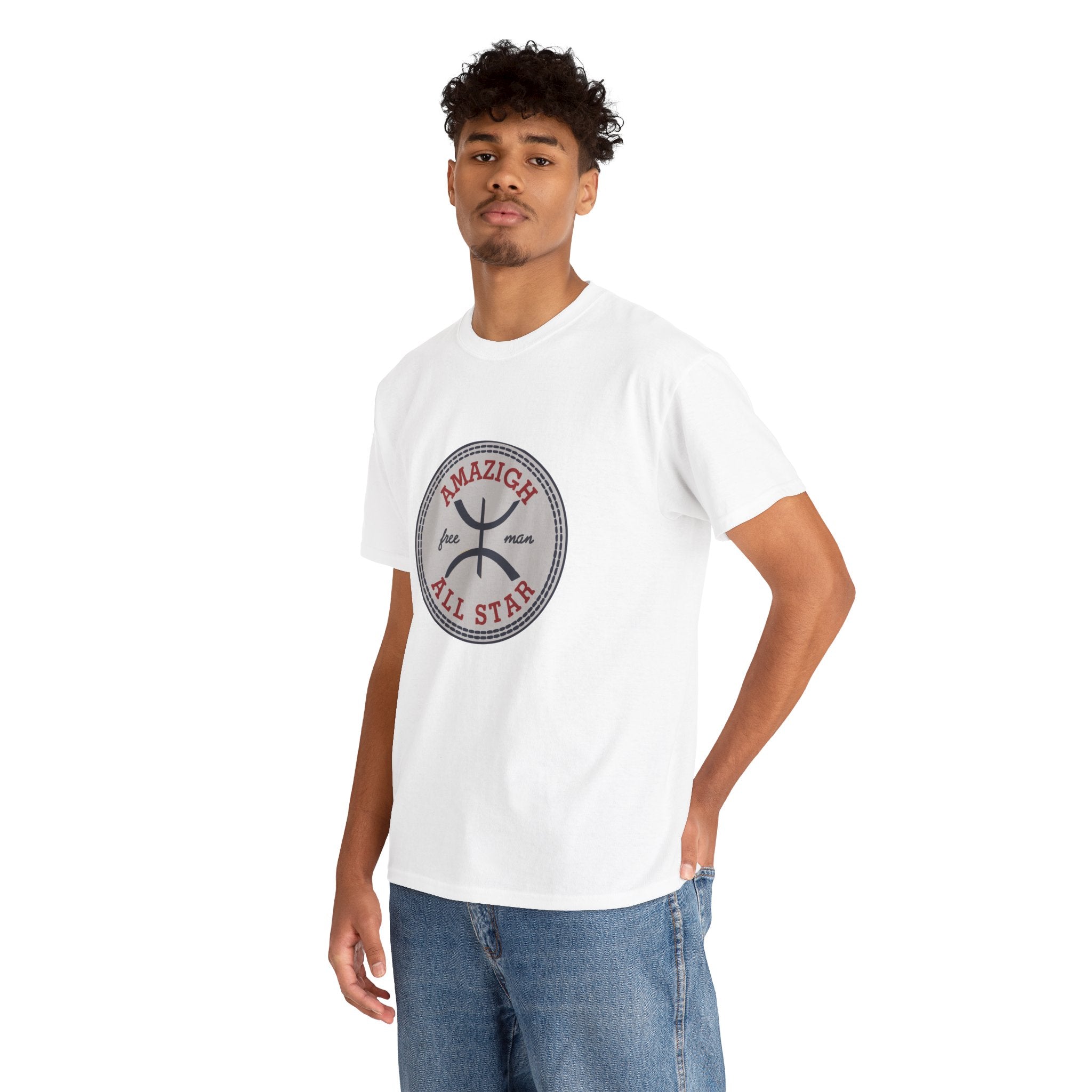Amazigh All Star Unisex Heavy Cotton Tee, Casual Wear, Unique Graphic T-Shirt, Gift for Friends, Everyday Style, Festival Apparel