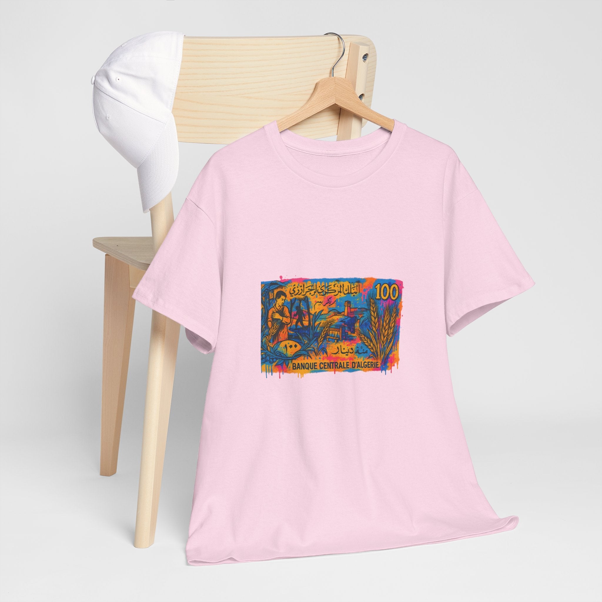 T-shirt Billet 100 Dinars Algériens – Illustrations de M’hamed Issiakhem (1964 & 1970)
