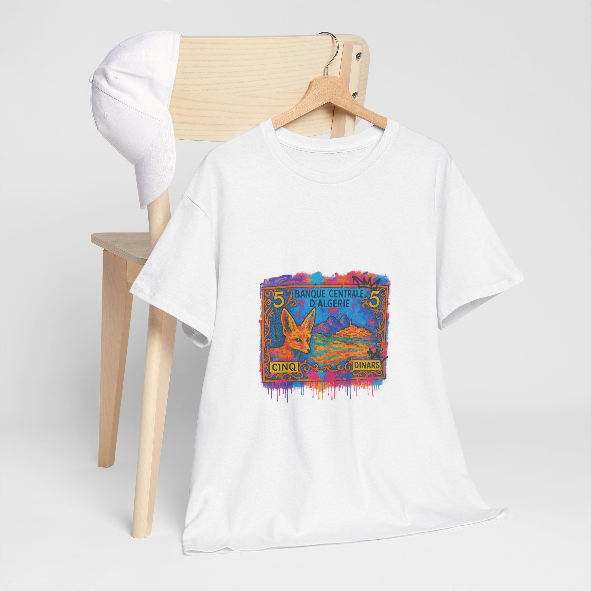 T-shirt Billet 5 Dinars Algérien – Illustration de M’hamed Issiakhem | Art & Culture Algérienne