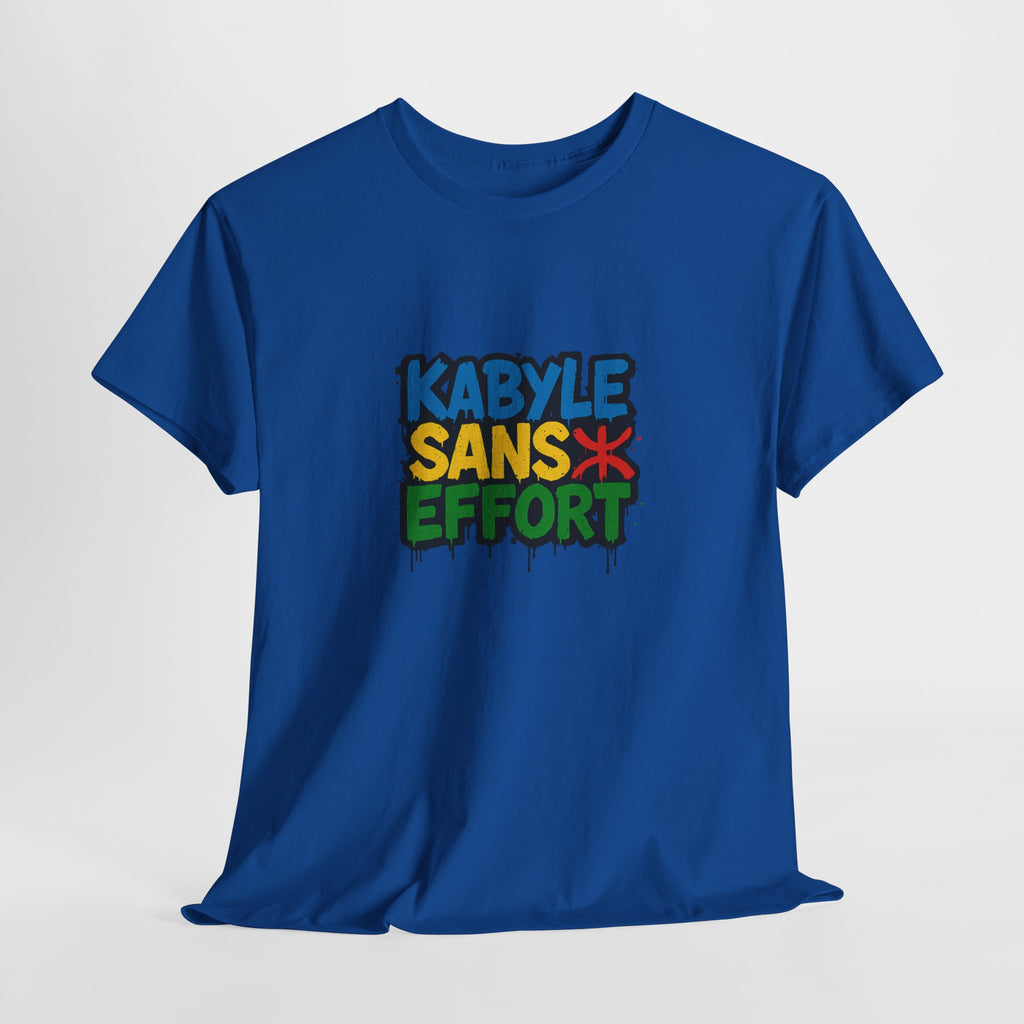 T-shirt Graffiti “Kabyle Sans Effort” – Streetwear Amazigh Identitaire