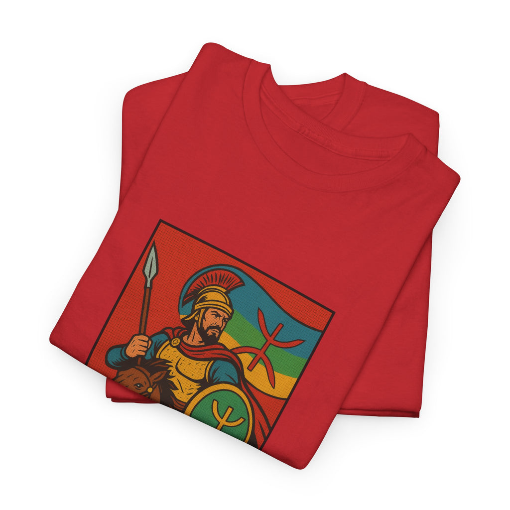 T-shirt Massinissa Guerrier Kabyle à Cheval - Lance et Bouclier