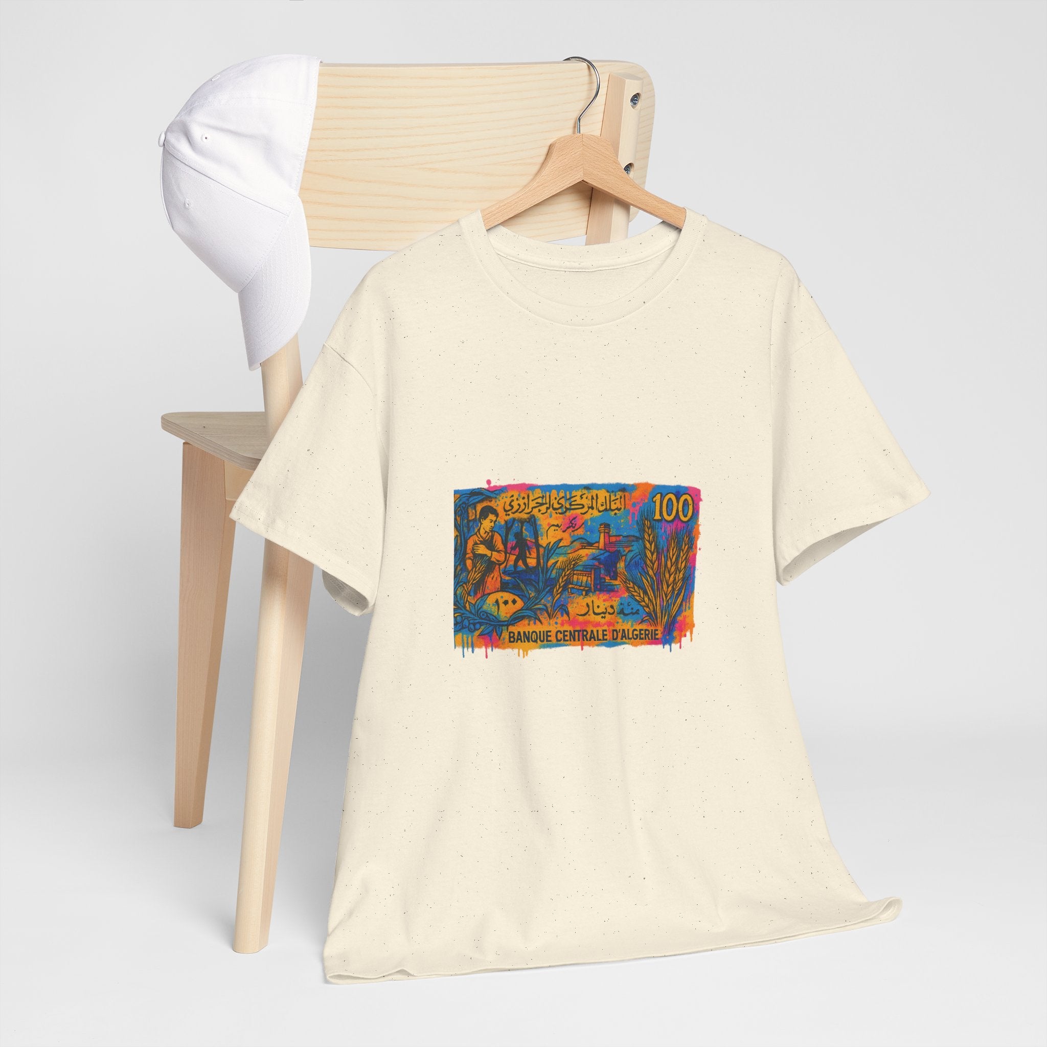 T-shirt Billet 100 Dinars Algériens – Illustrations de M’hamed Issiakhem (1964 & 1970)