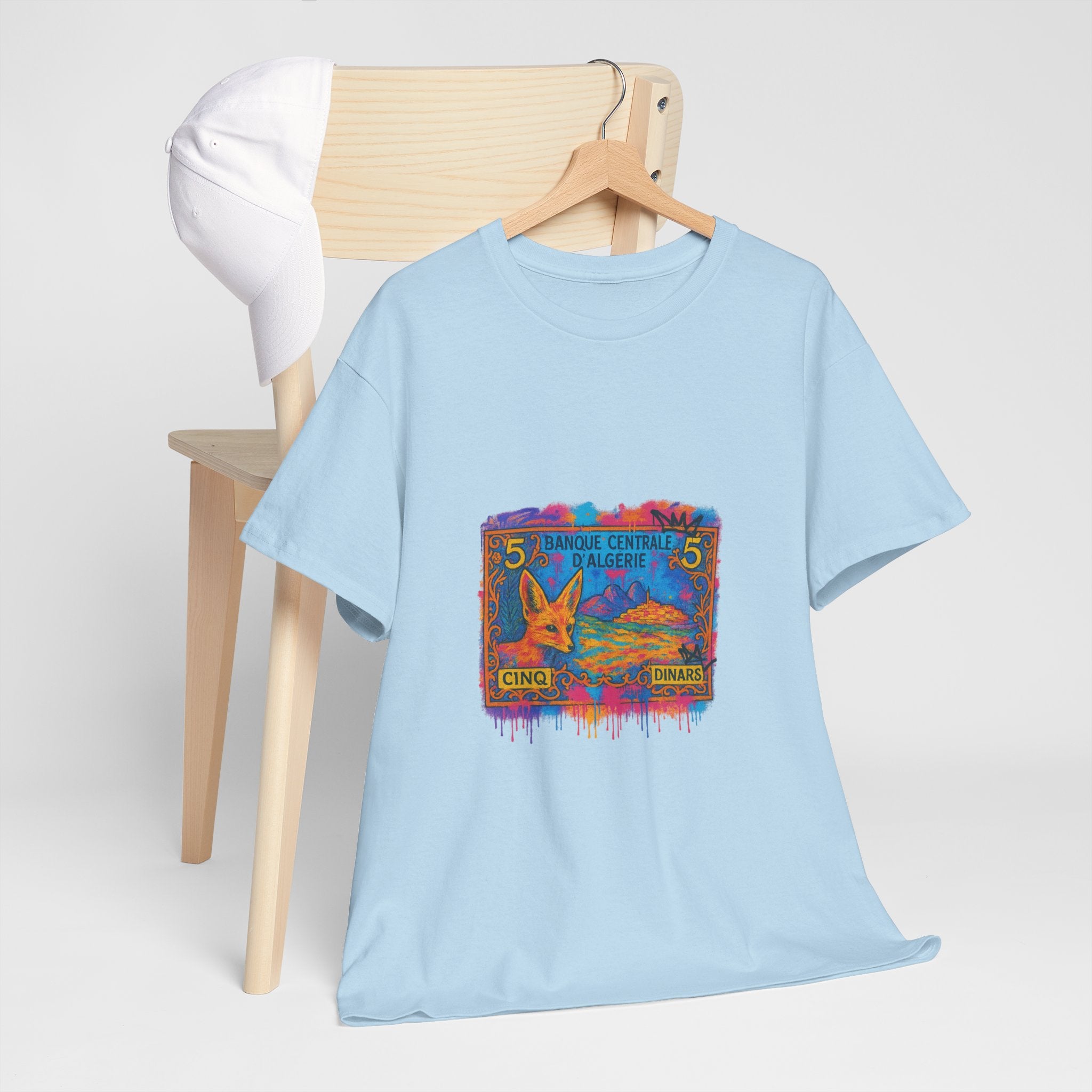 T-shirt Billet 5 Dinars Algérien – Illustration de M’hamed Issiakhem | Art & Culture Algérienne