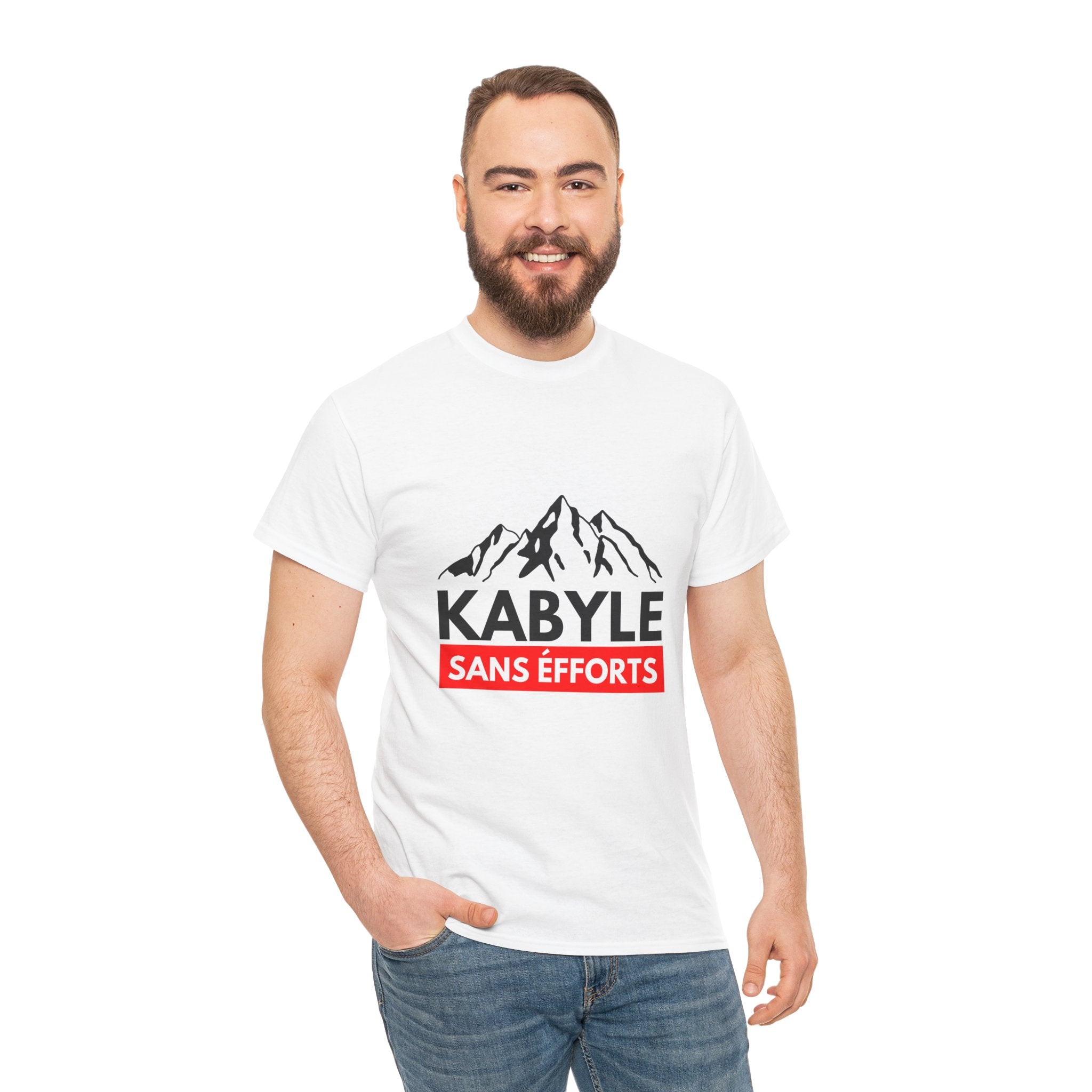 T-shirt «KABYLE SANS EFFORTS » – Fierté Amazighe, Style Décontracté