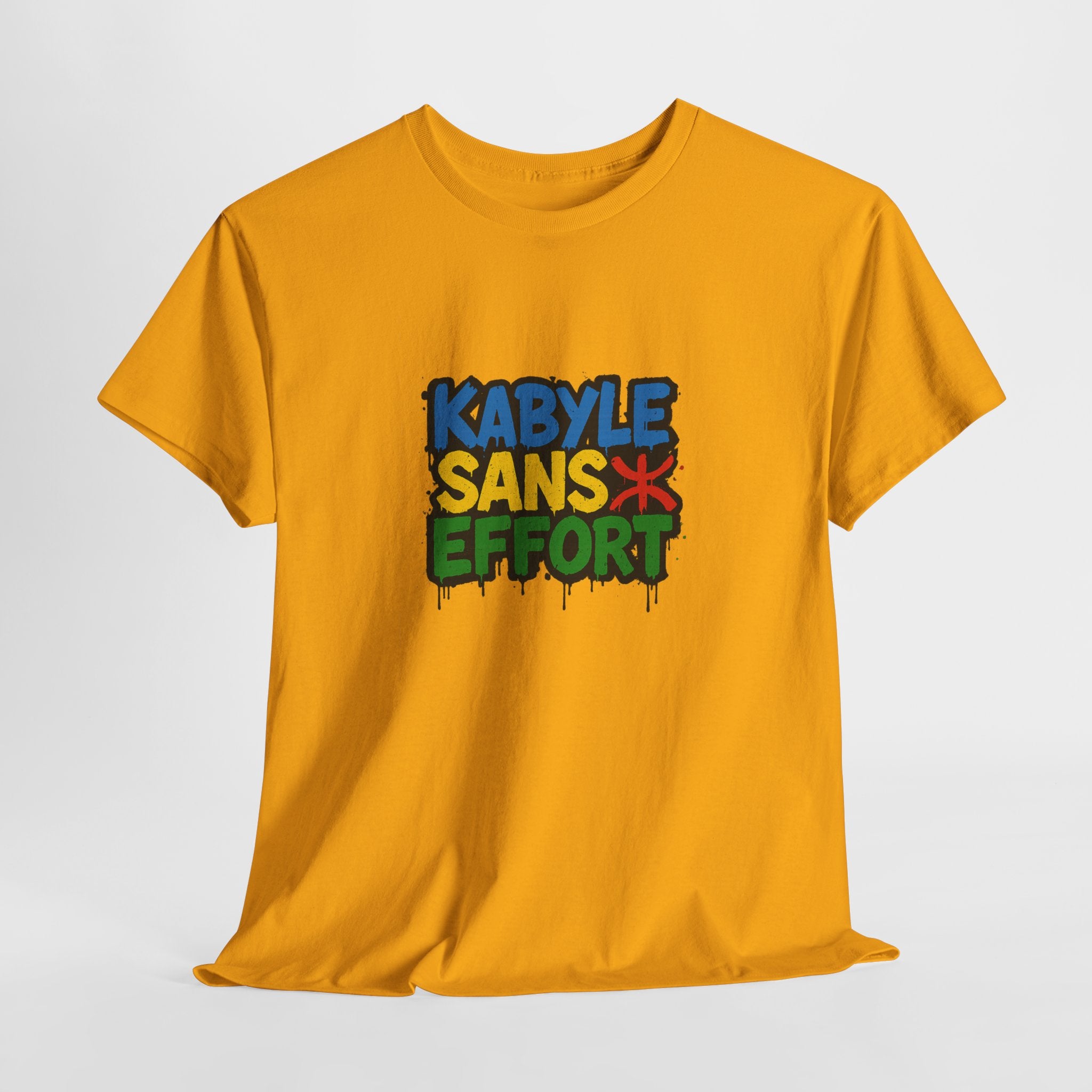 T-shirt Graffiti “Kabyle Sans Effort” – Streetwear Amazigh Identitaire
